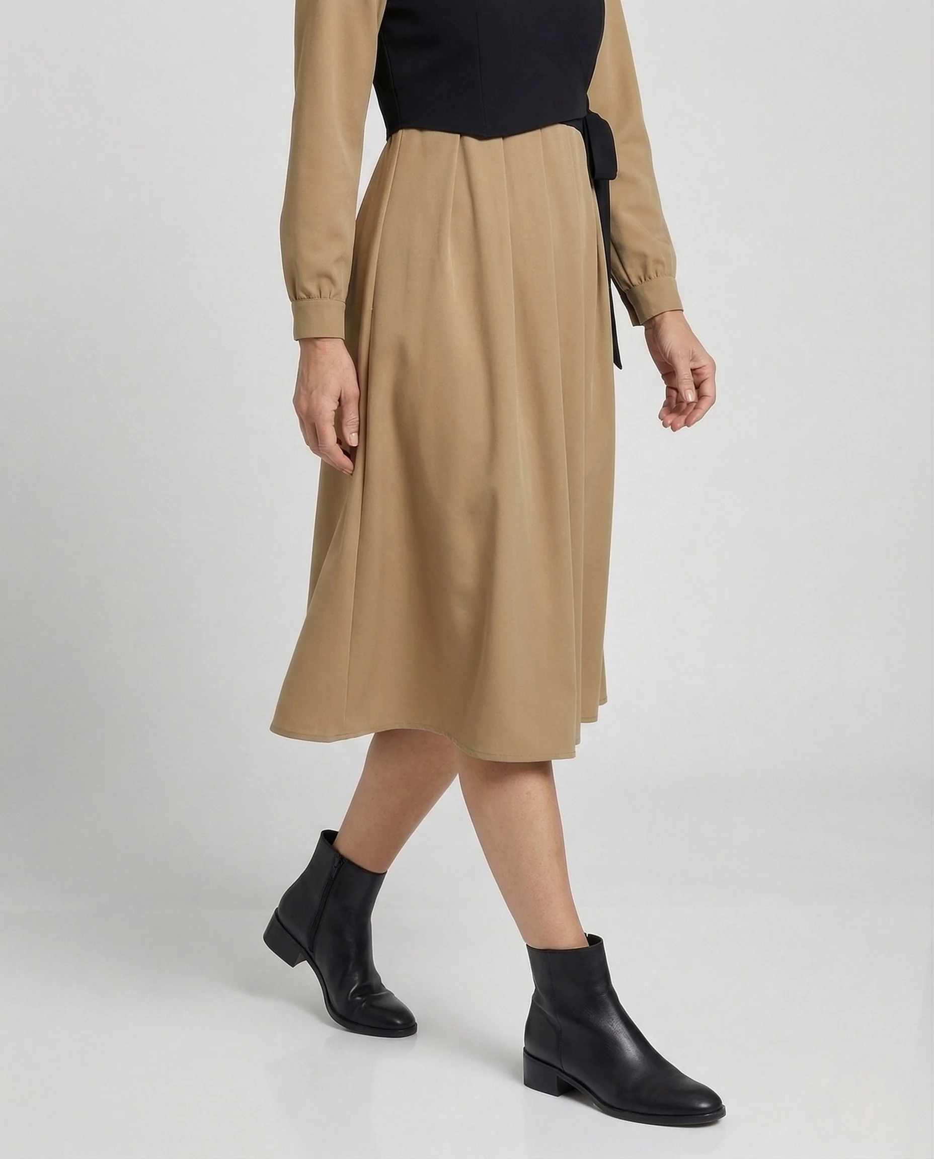 Damen Midikleid mit Taillengürtel & Bustier-Detail Figurbetont - Image 2