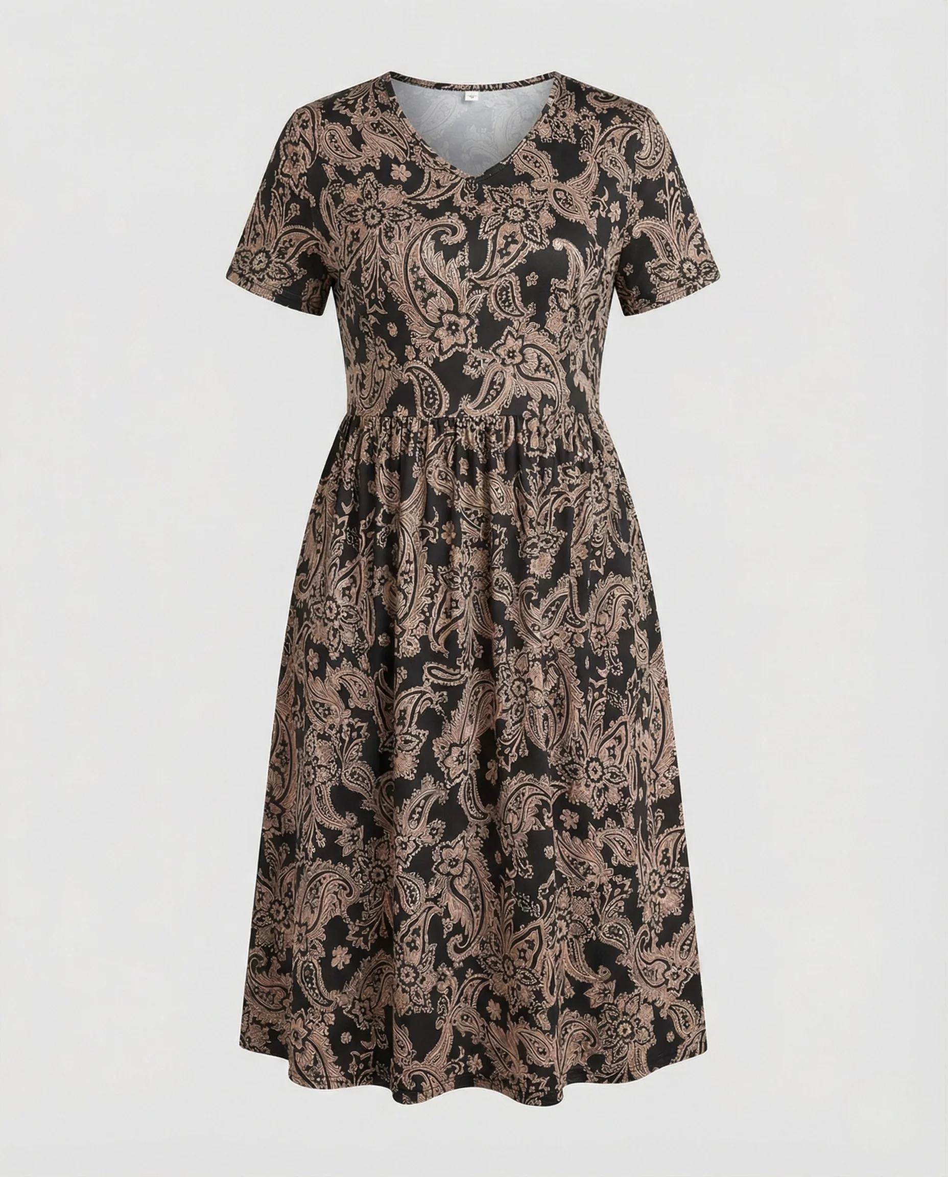 Damen Paisley-Midikleid mit geraffter Taille - Image 5