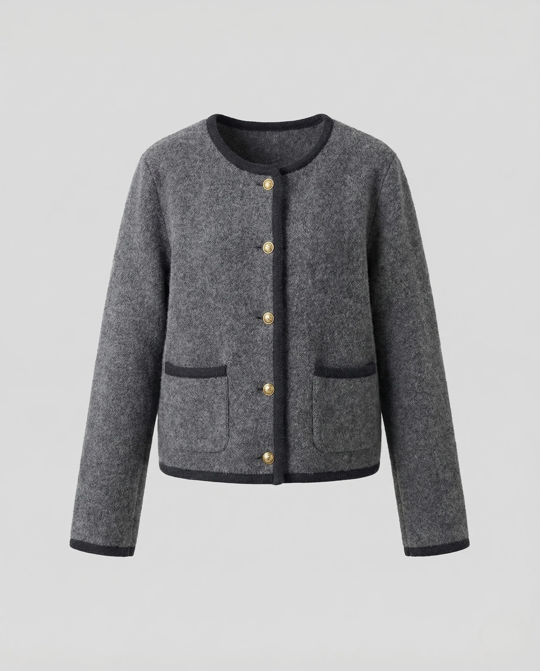 Damen Mohair Kurzjacke mit Zierknöpfen - Image 5