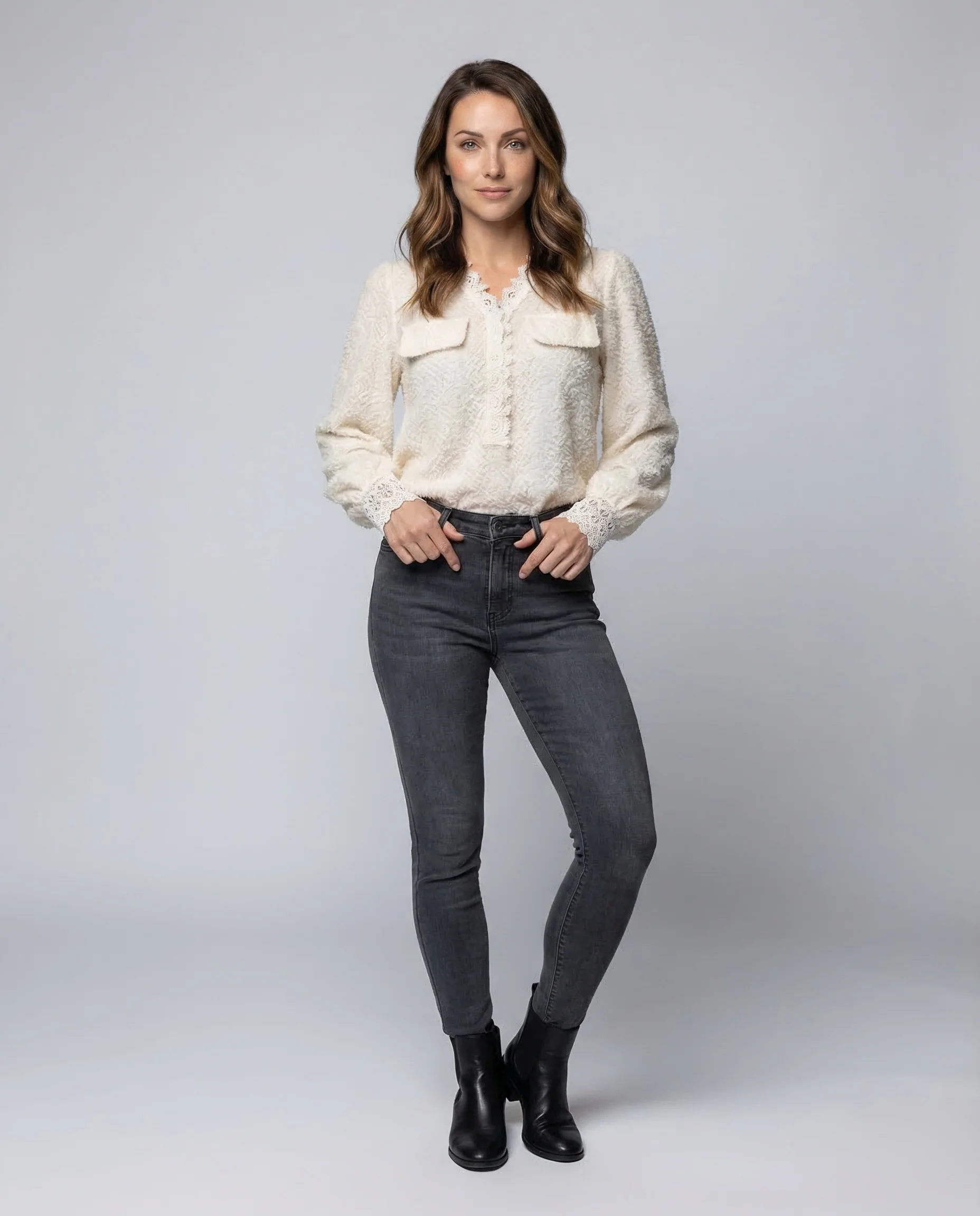 Damen Strickcardigan V Ausschnitt - Image 2