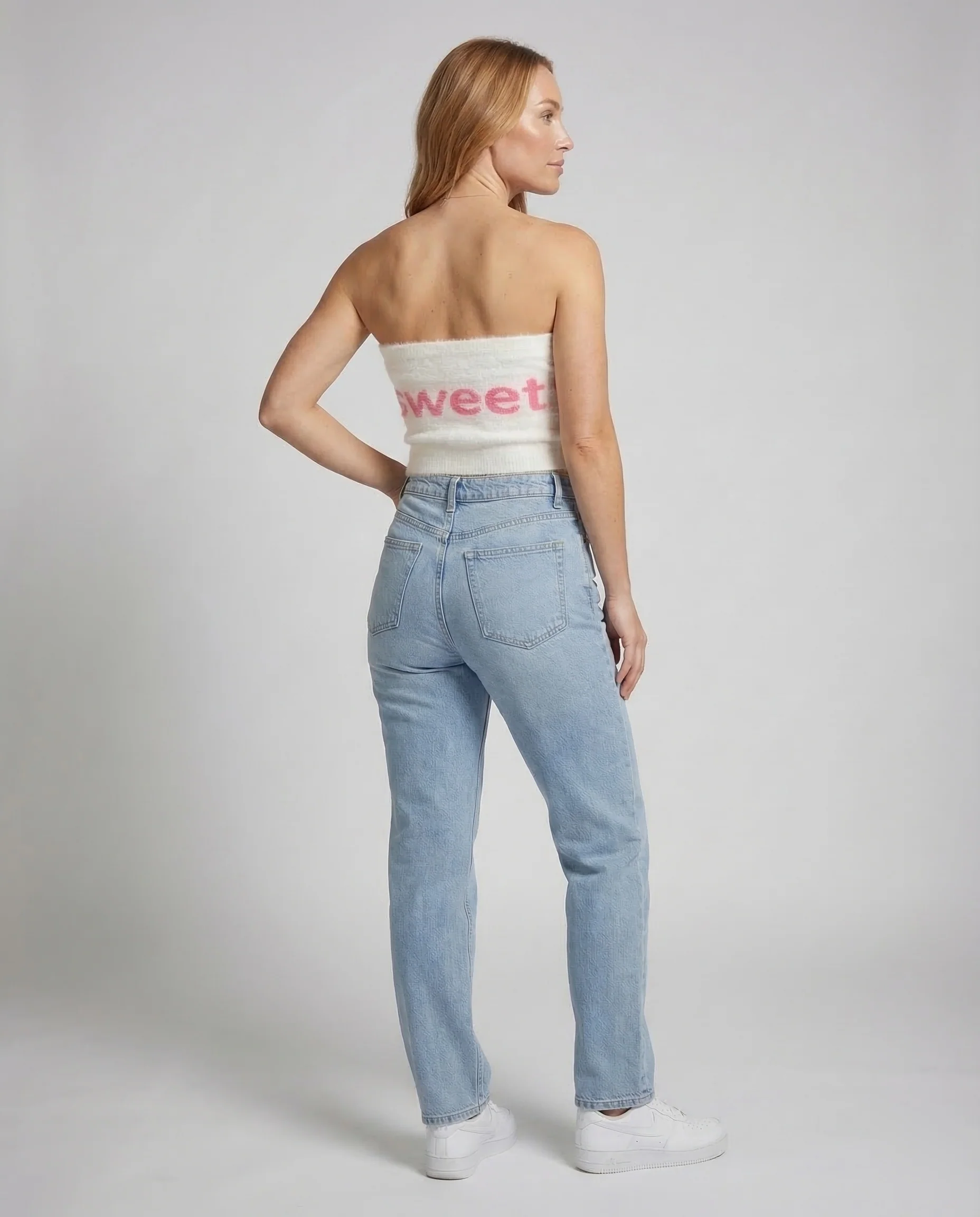 Damen Strick Crop Top Flauschig - Image 4