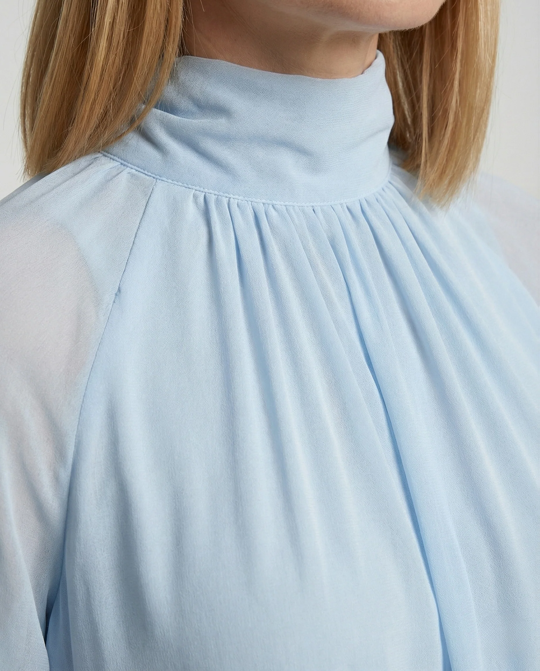 Freizeitkleid Damen Chiffon Bluse Volant - Image 3