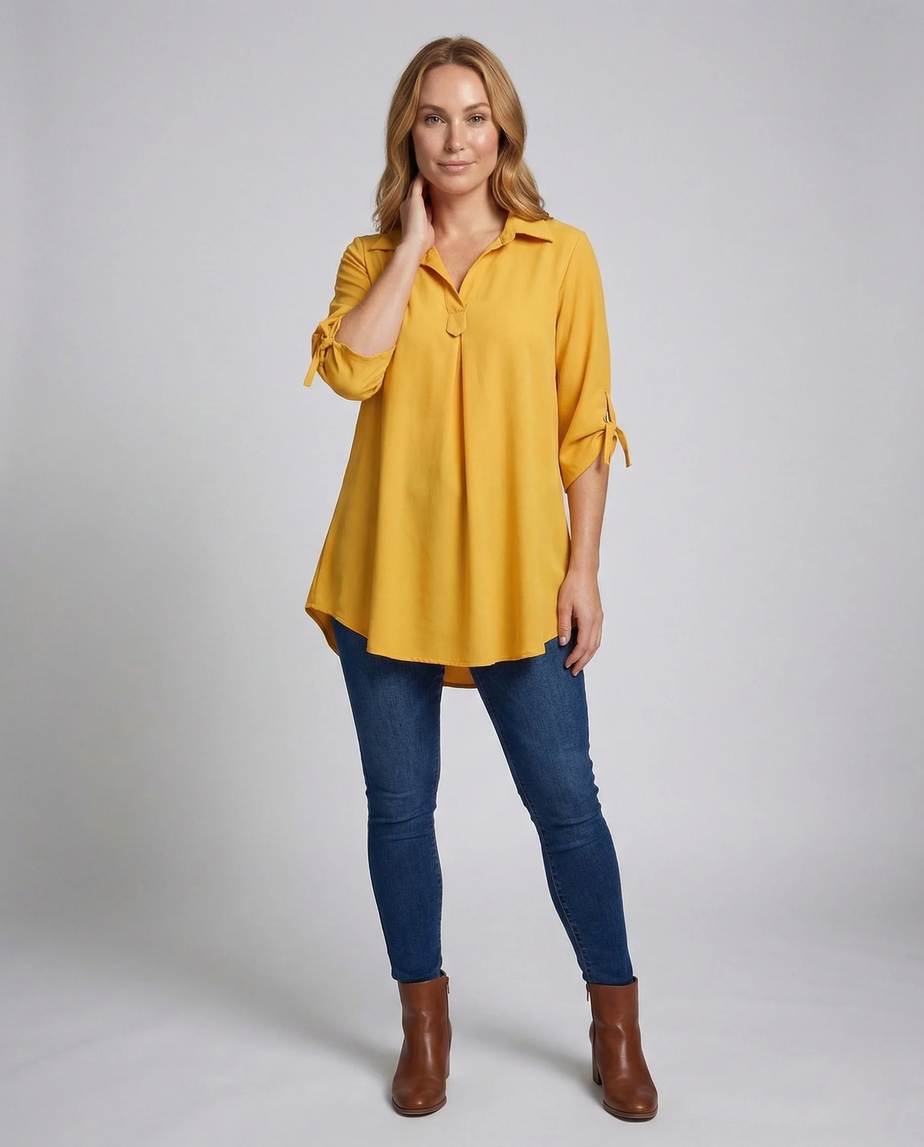 Damen Asymmetrische Chiffontunika