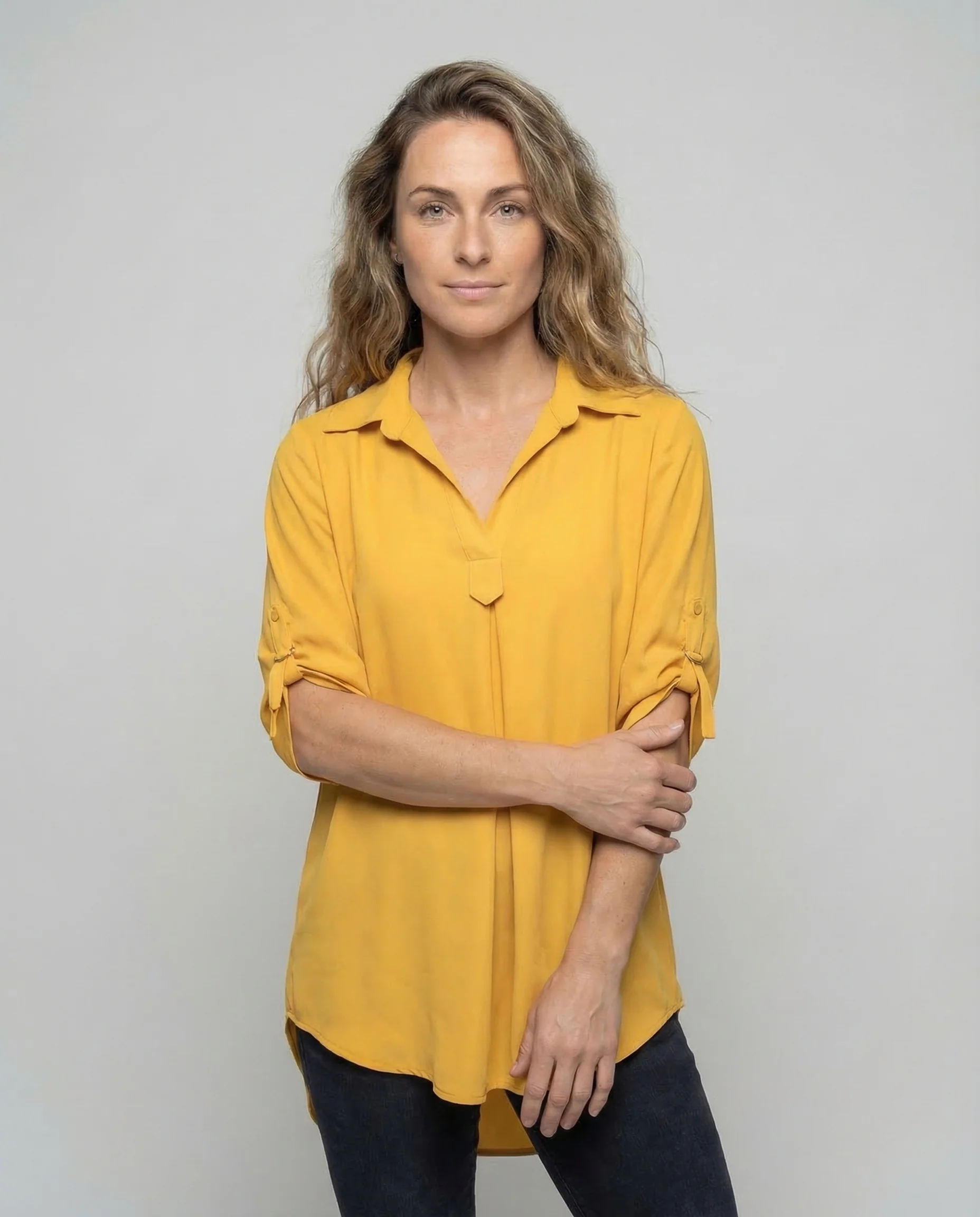 Damen Tunika Bluse V Ausschnitt - Image 2
