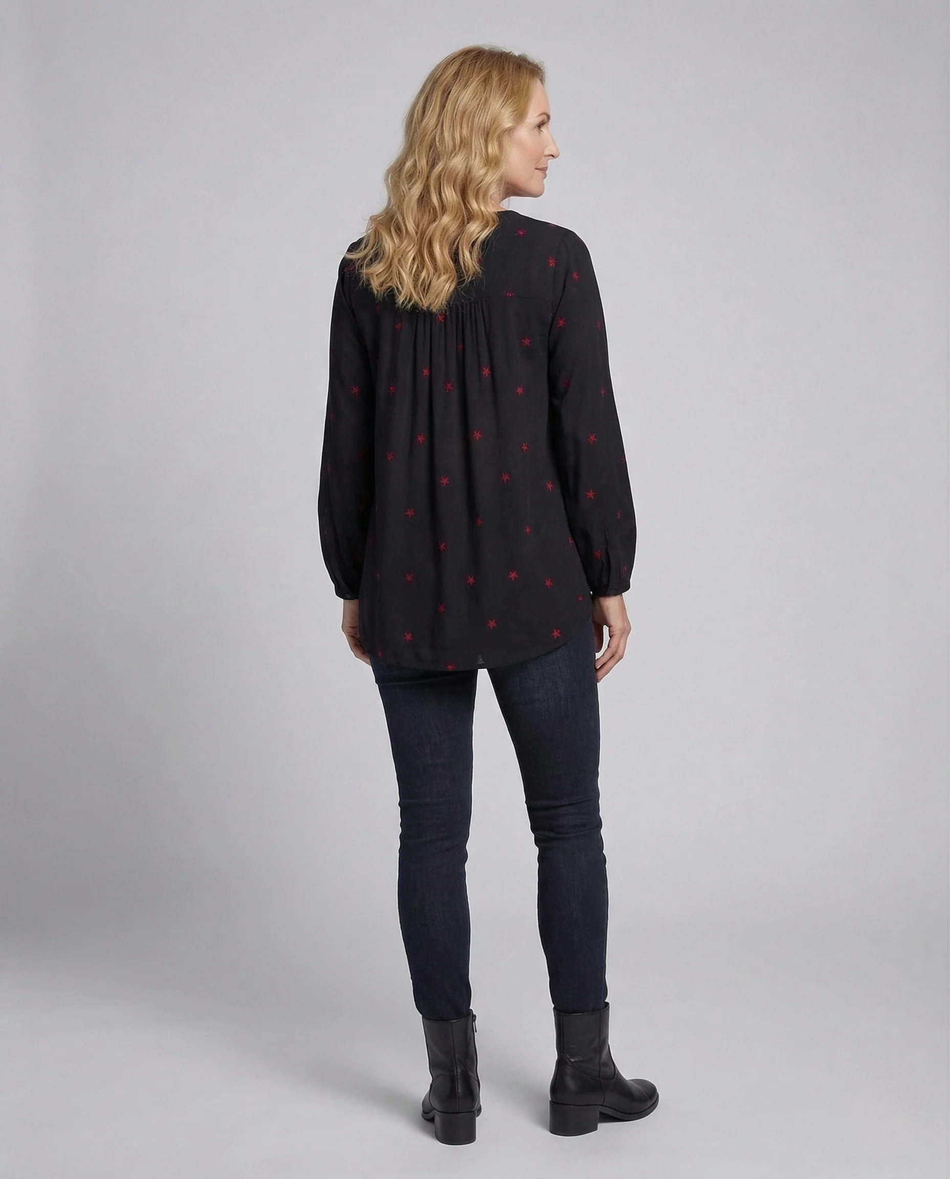 Damen Tunika Damen V-Ausschnitt Boho - Image 3