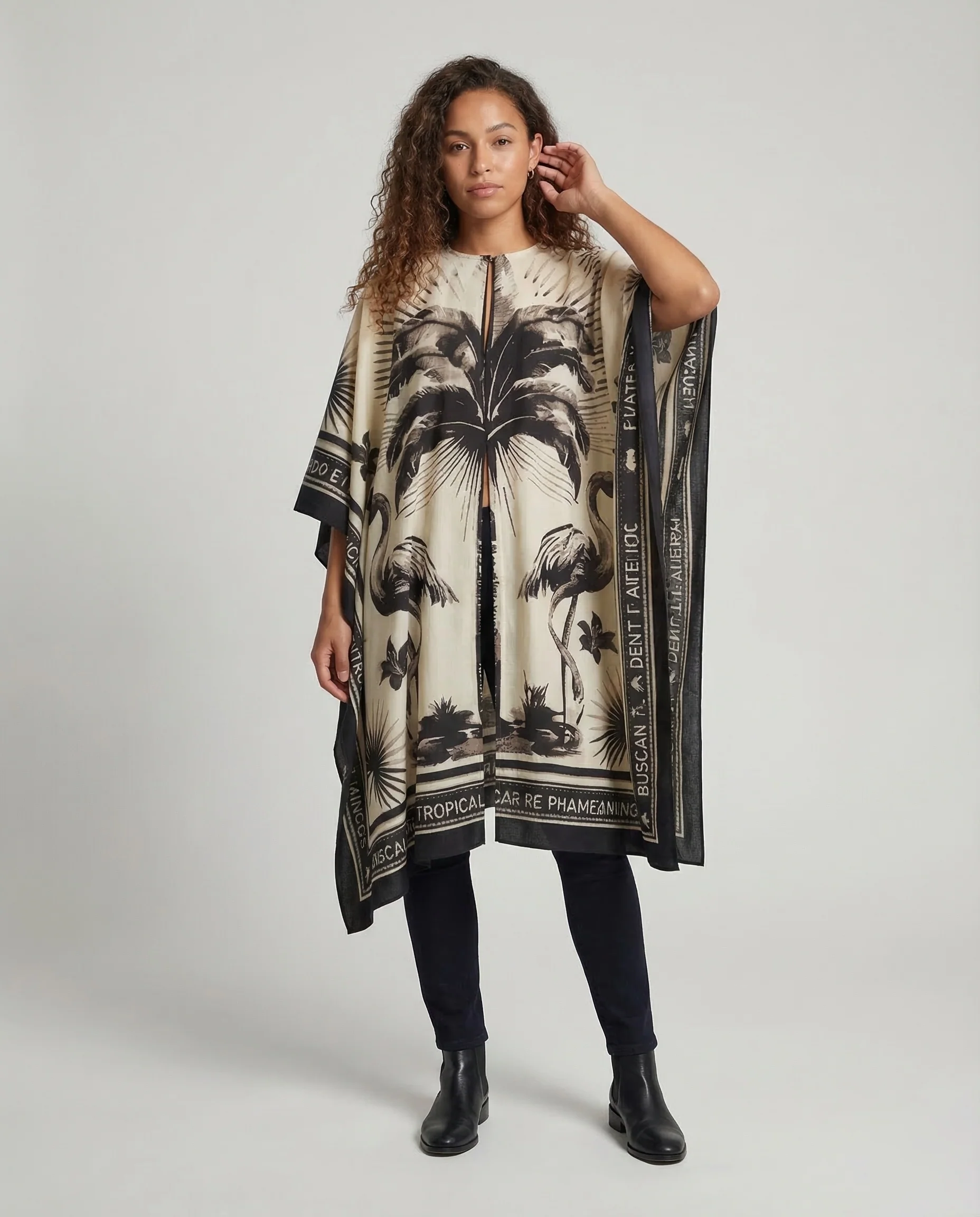 Damen Kaftan Maxikleid Print