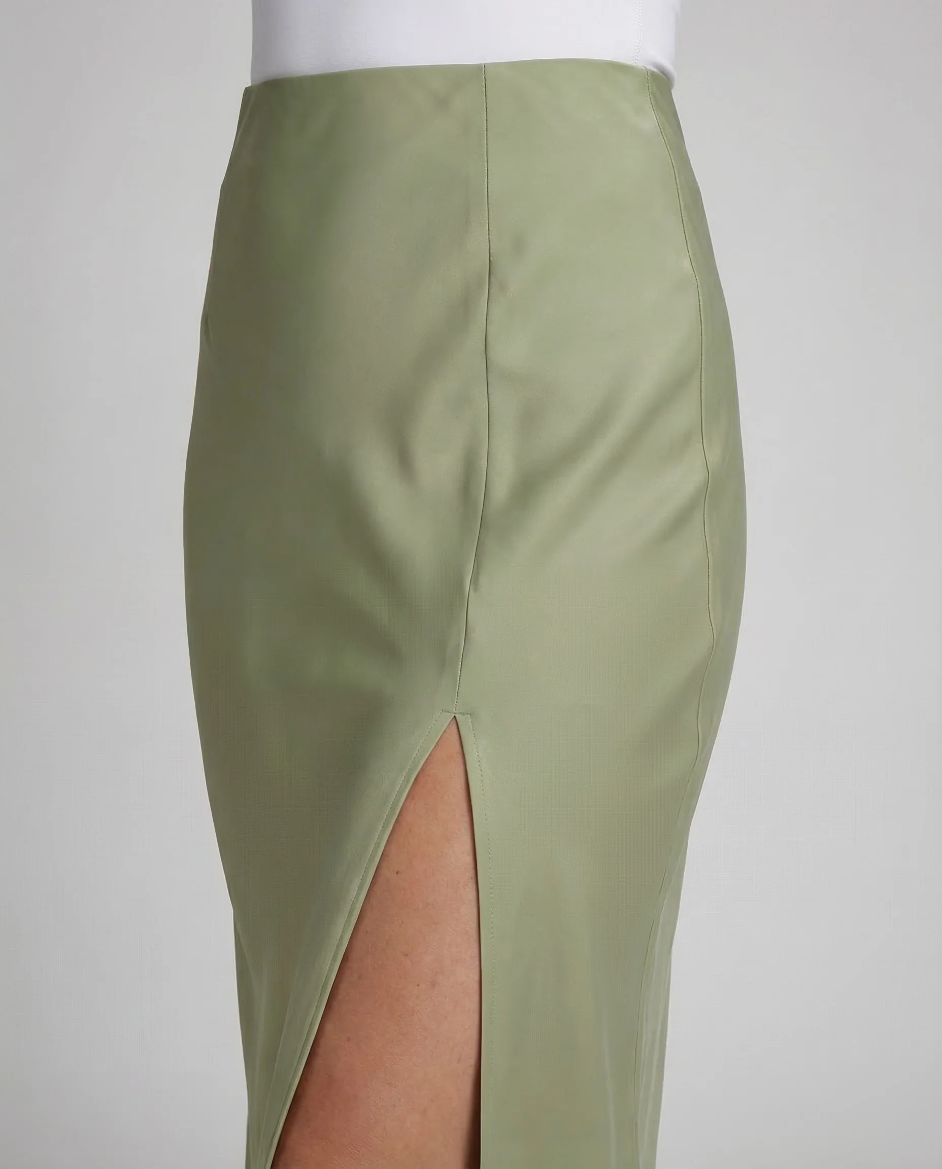 Damen Midirock Satin Schrägschnitt - Image 3