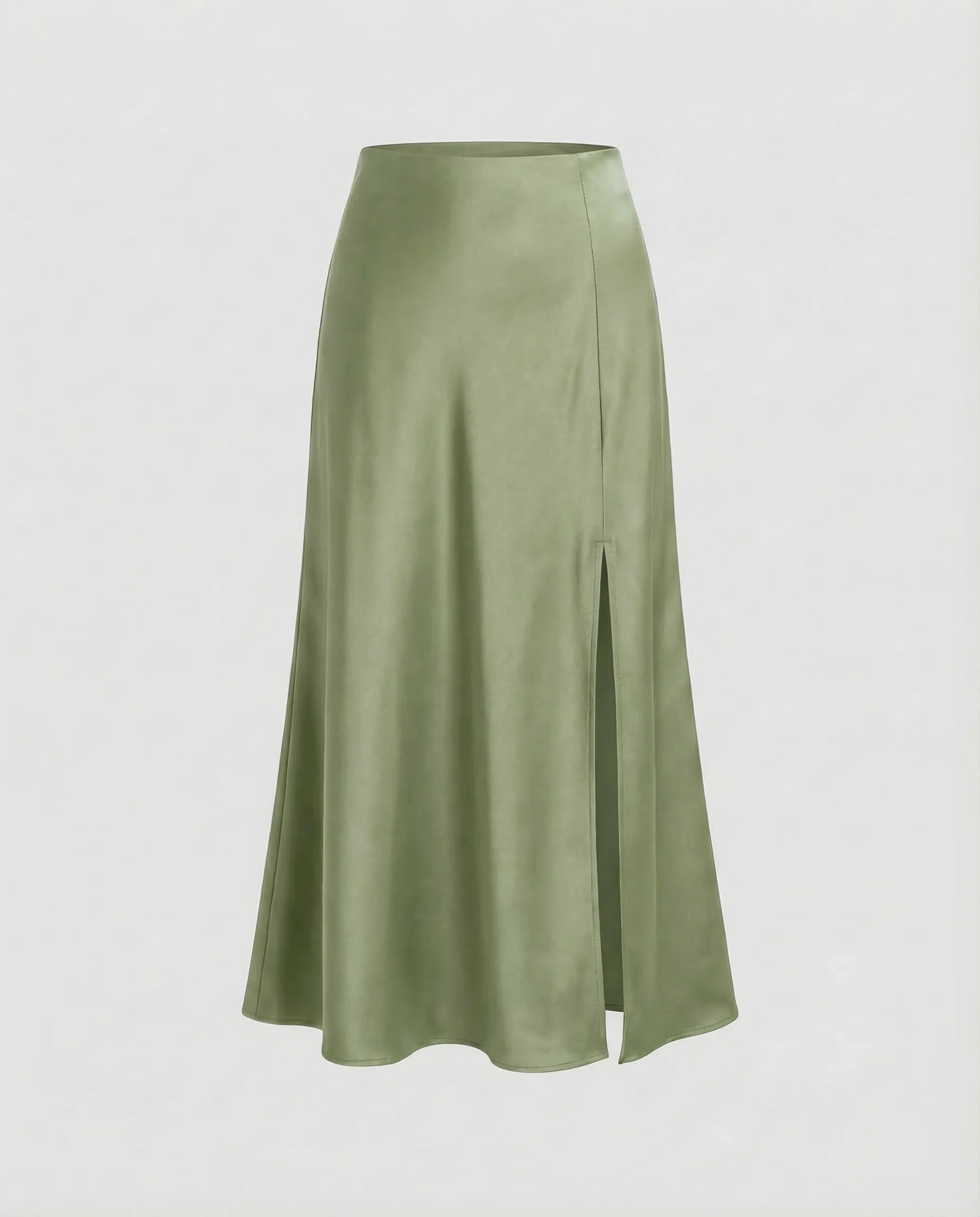 Damen Midirock Satin Schrägschnitt - Image 7