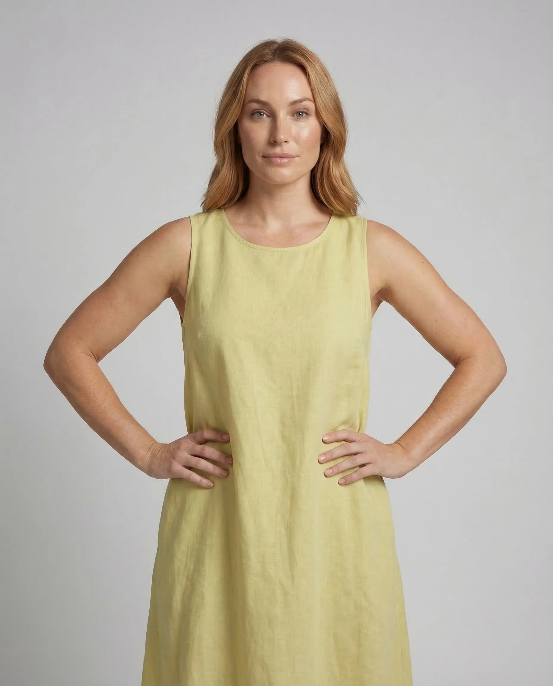 Damen Leinen Kleid A Linie - Image 2