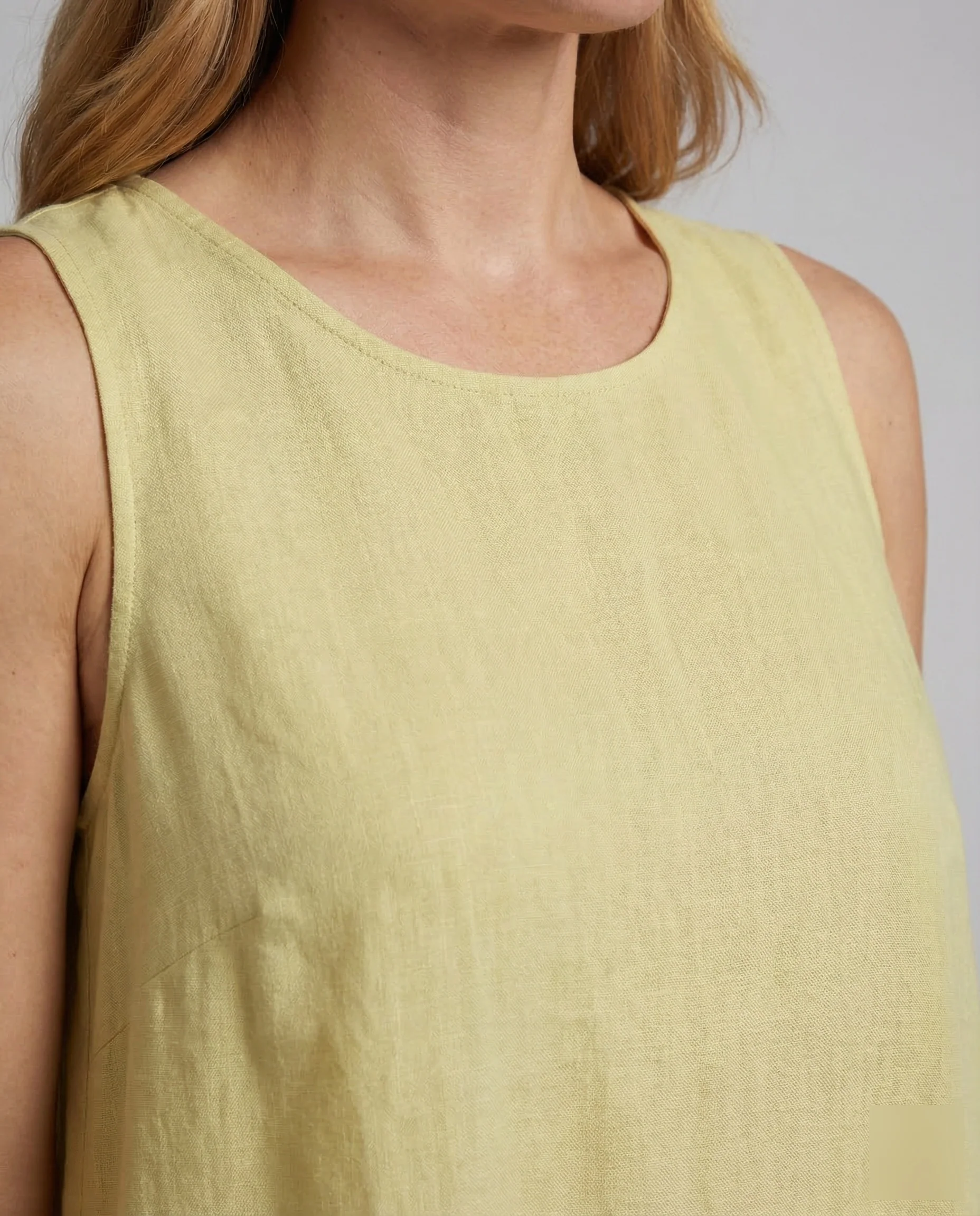 Damen Leinen Kleid A Linie - Image 3