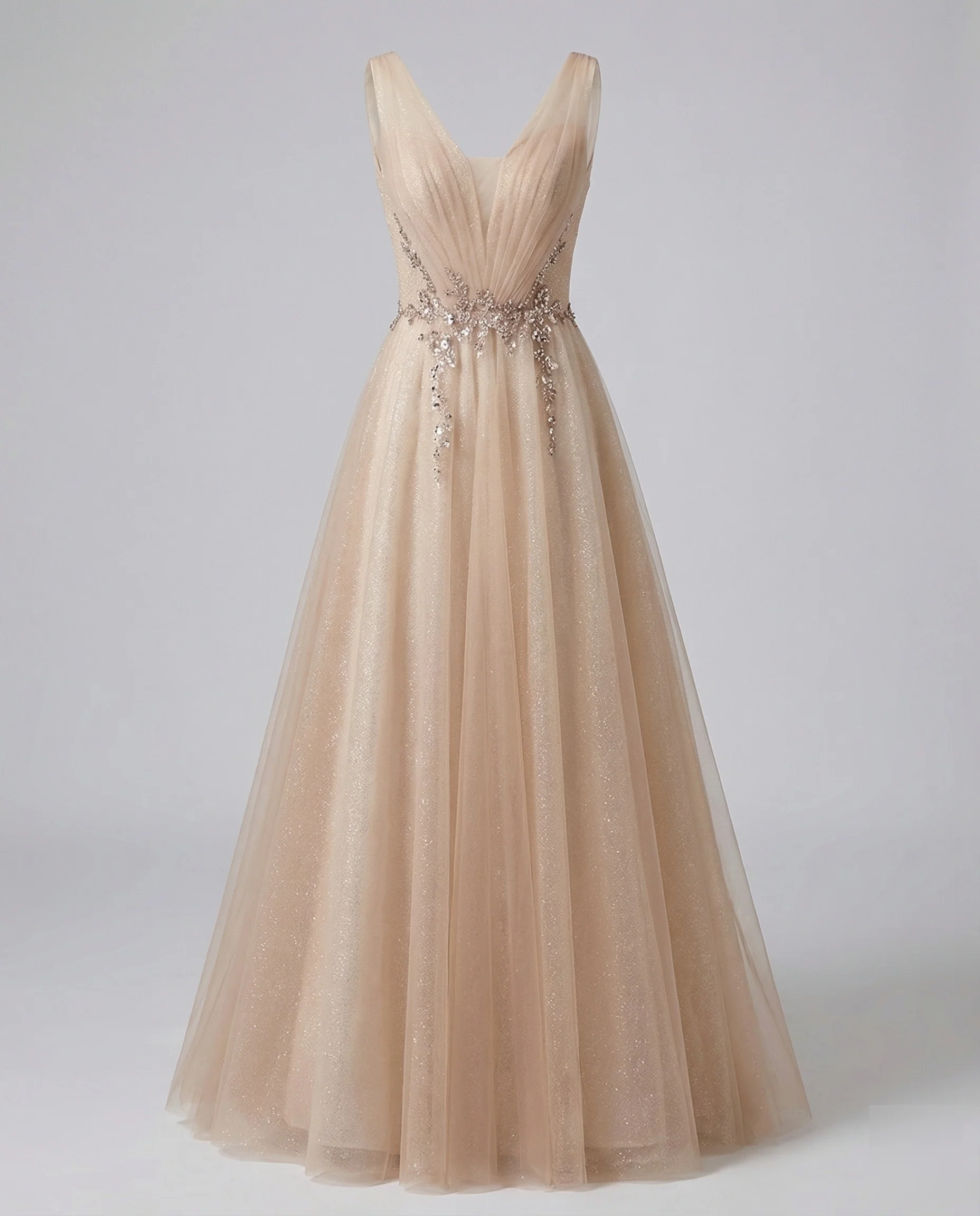 Damen Tüll Abendkleid mit Pailletten - Image 5