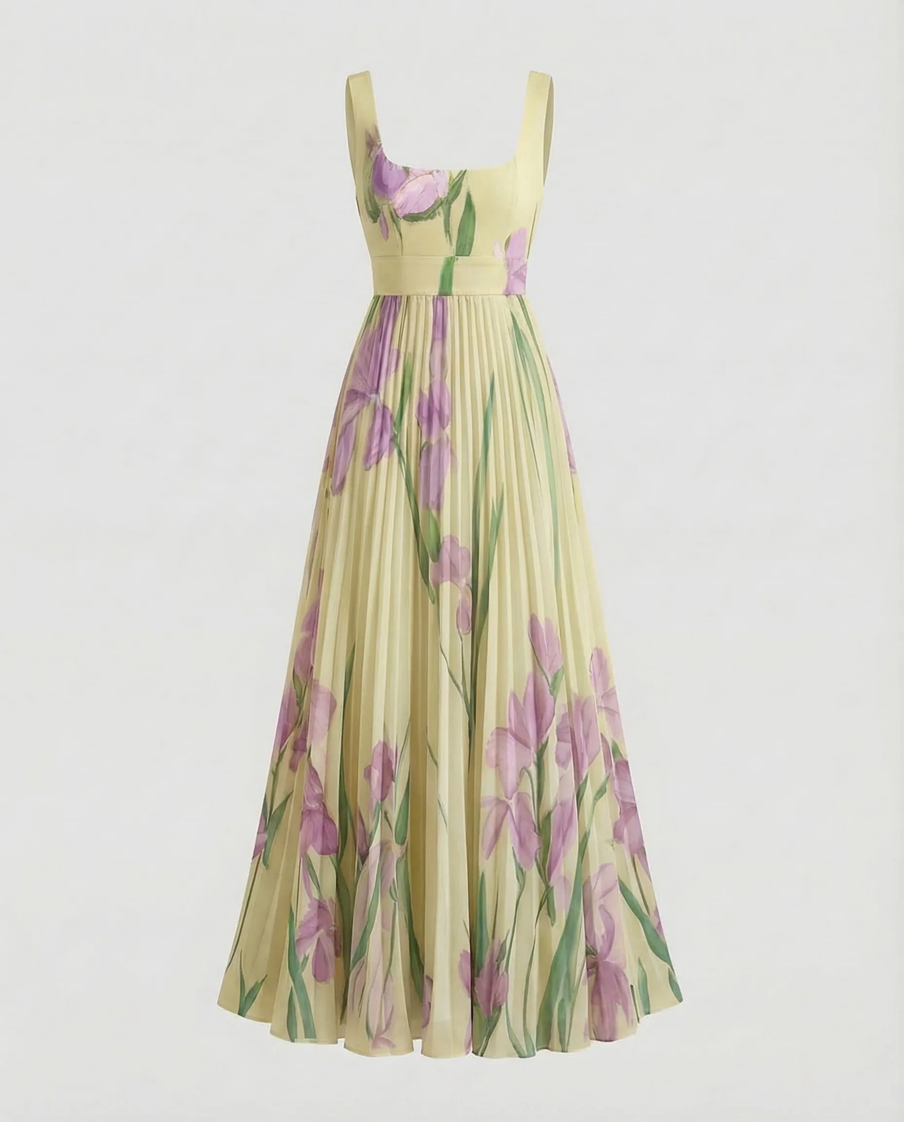 Damen Abendkleid Eckiger Ausschnitt Faltenrock - Image 8