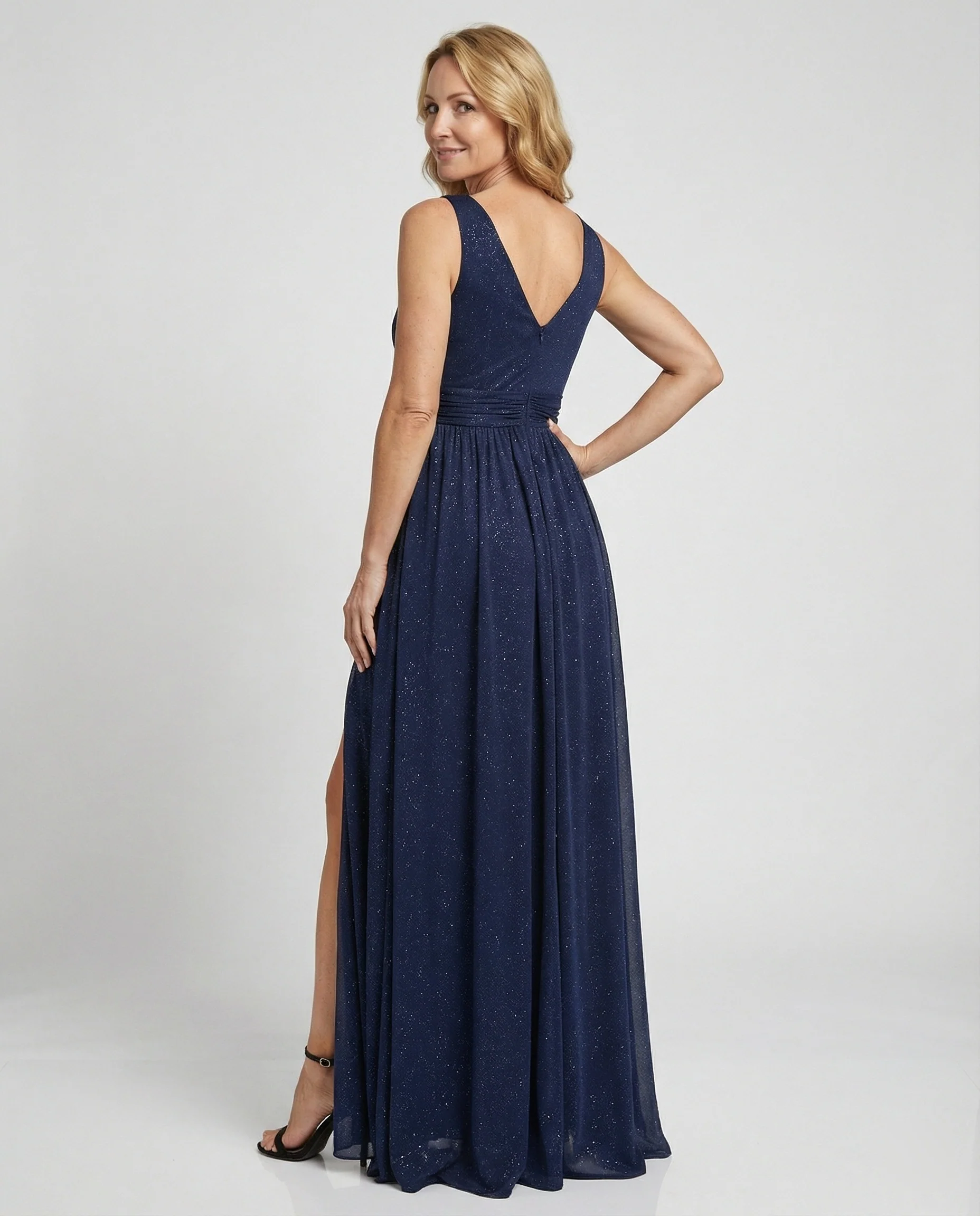 Abendkleid lang fließend mit V-Ausschnitt - Image 3