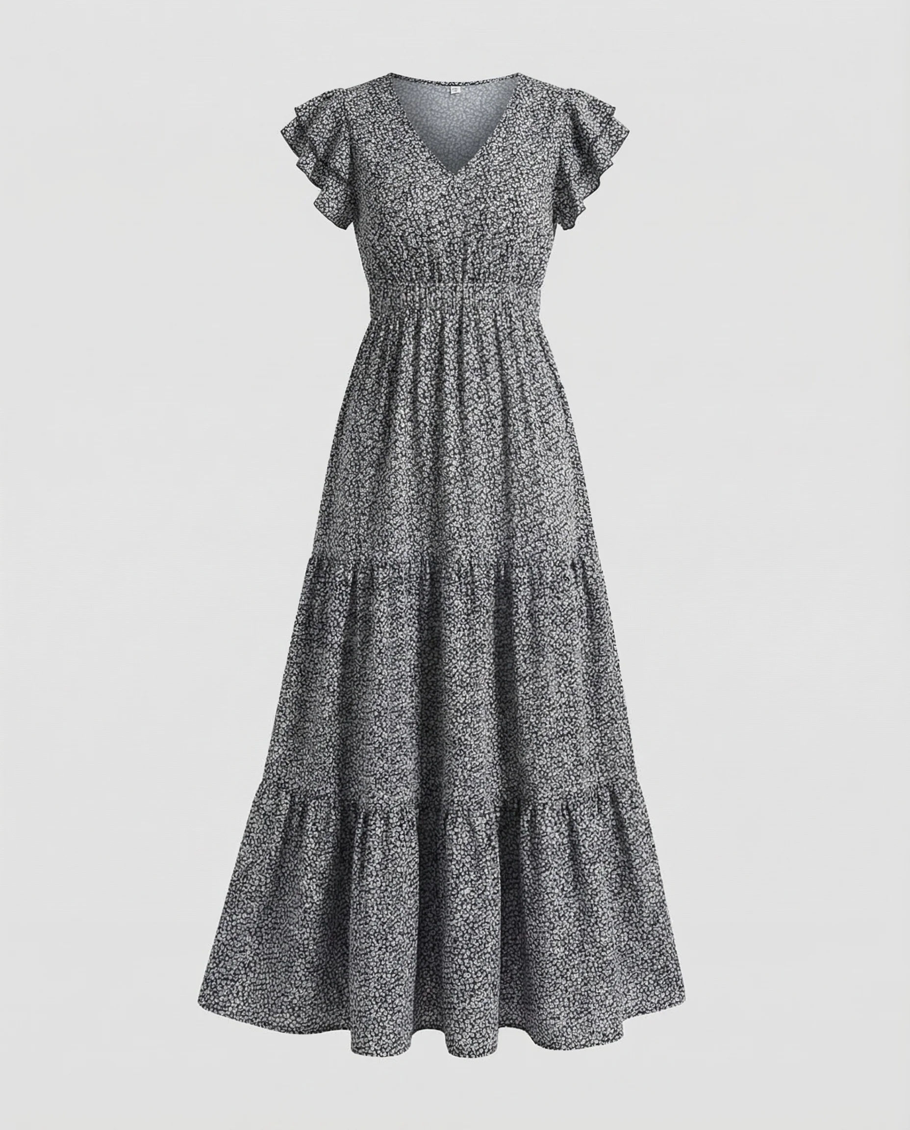 Damen Boho Maxikleid Volant - Image 5