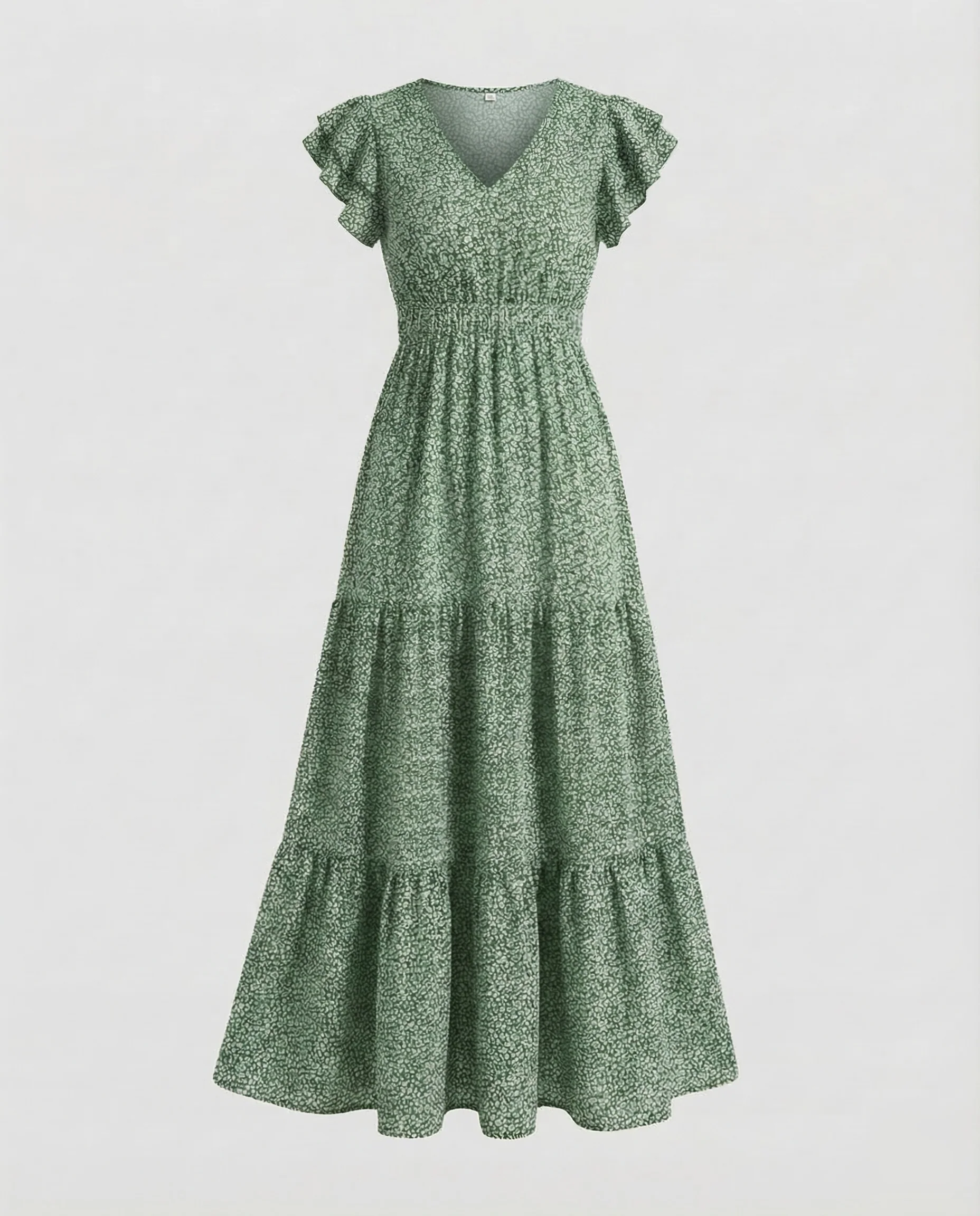 Damen Boho Maxikleid Volant - Image 6