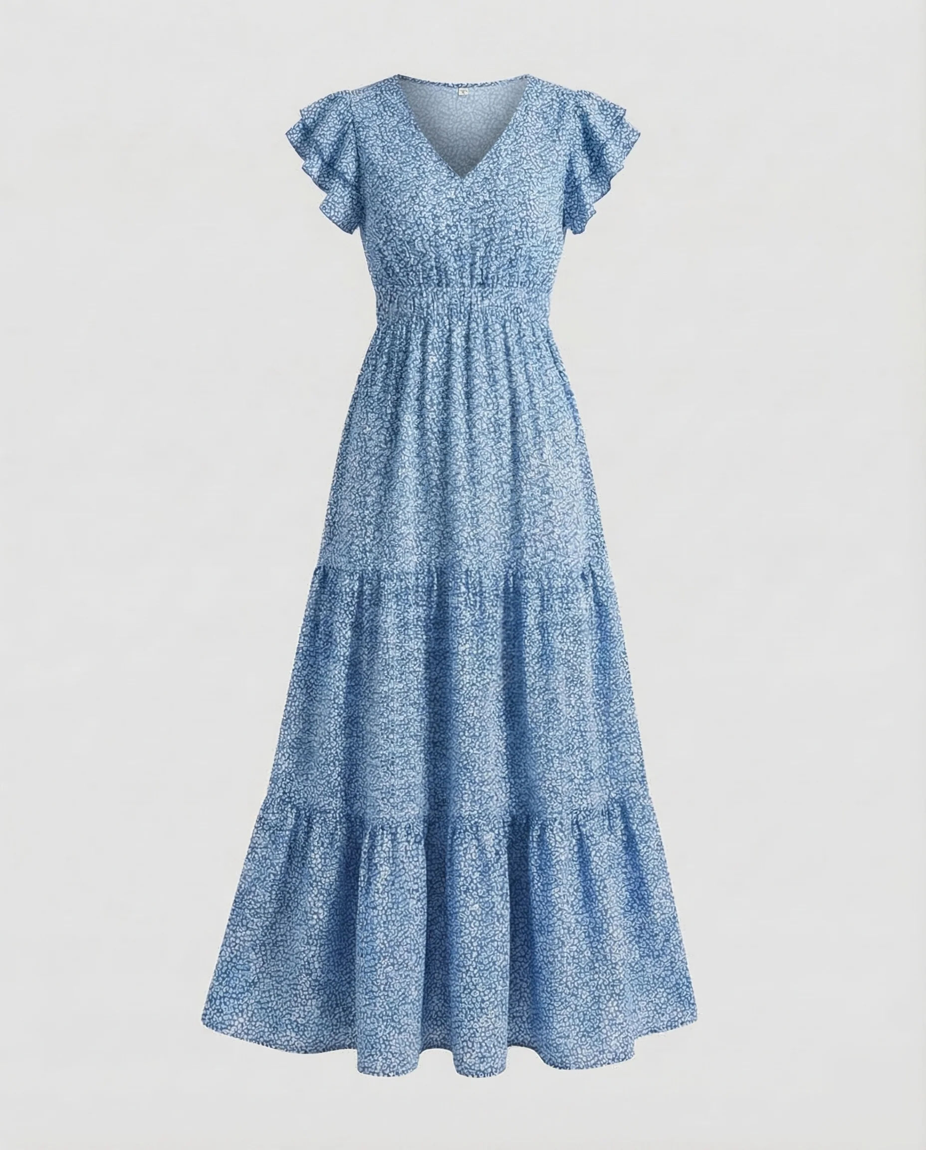 Damen Boho Maxikleid Volant - Image 7