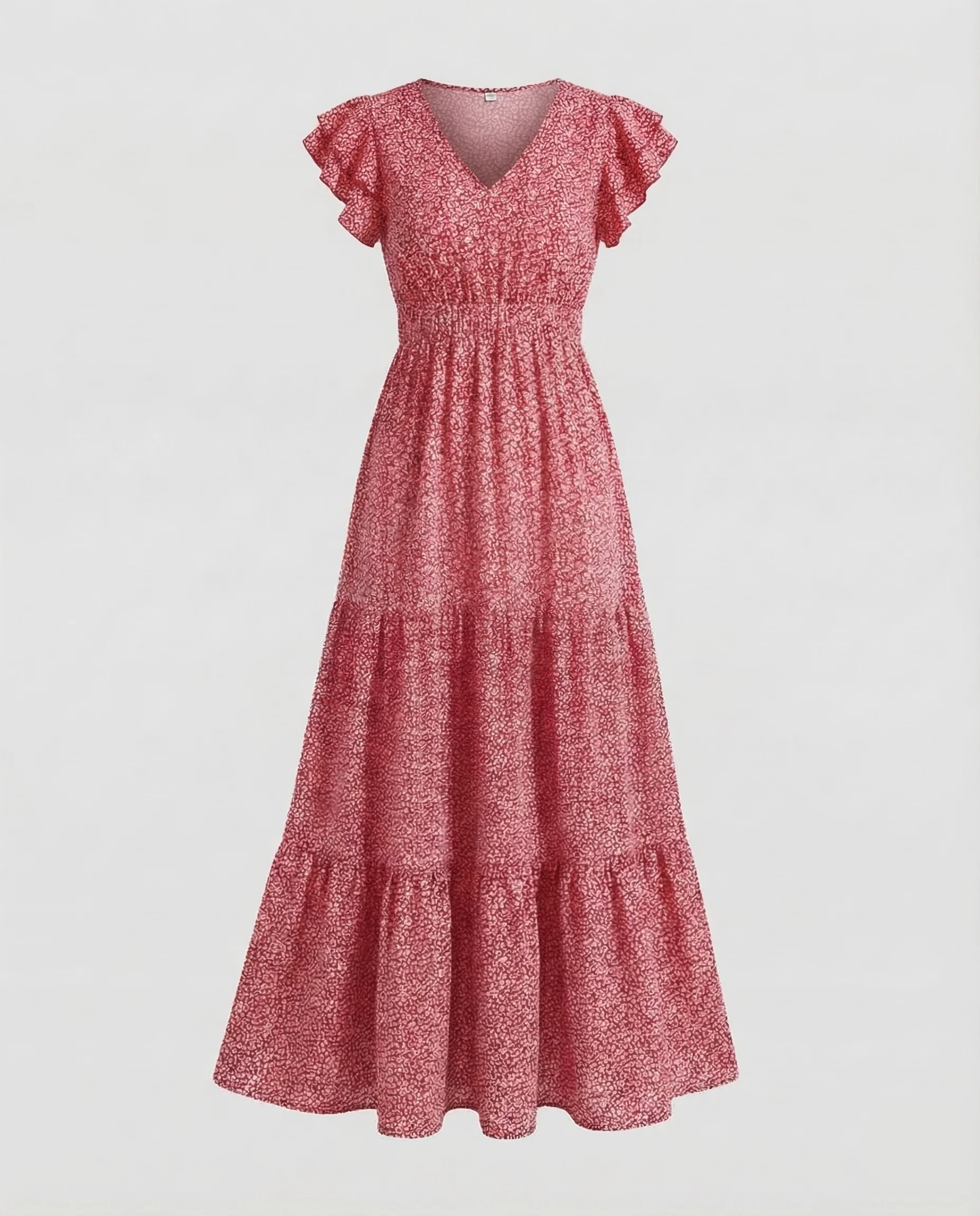 Damen Boho Maxikleid Volant - Image 8