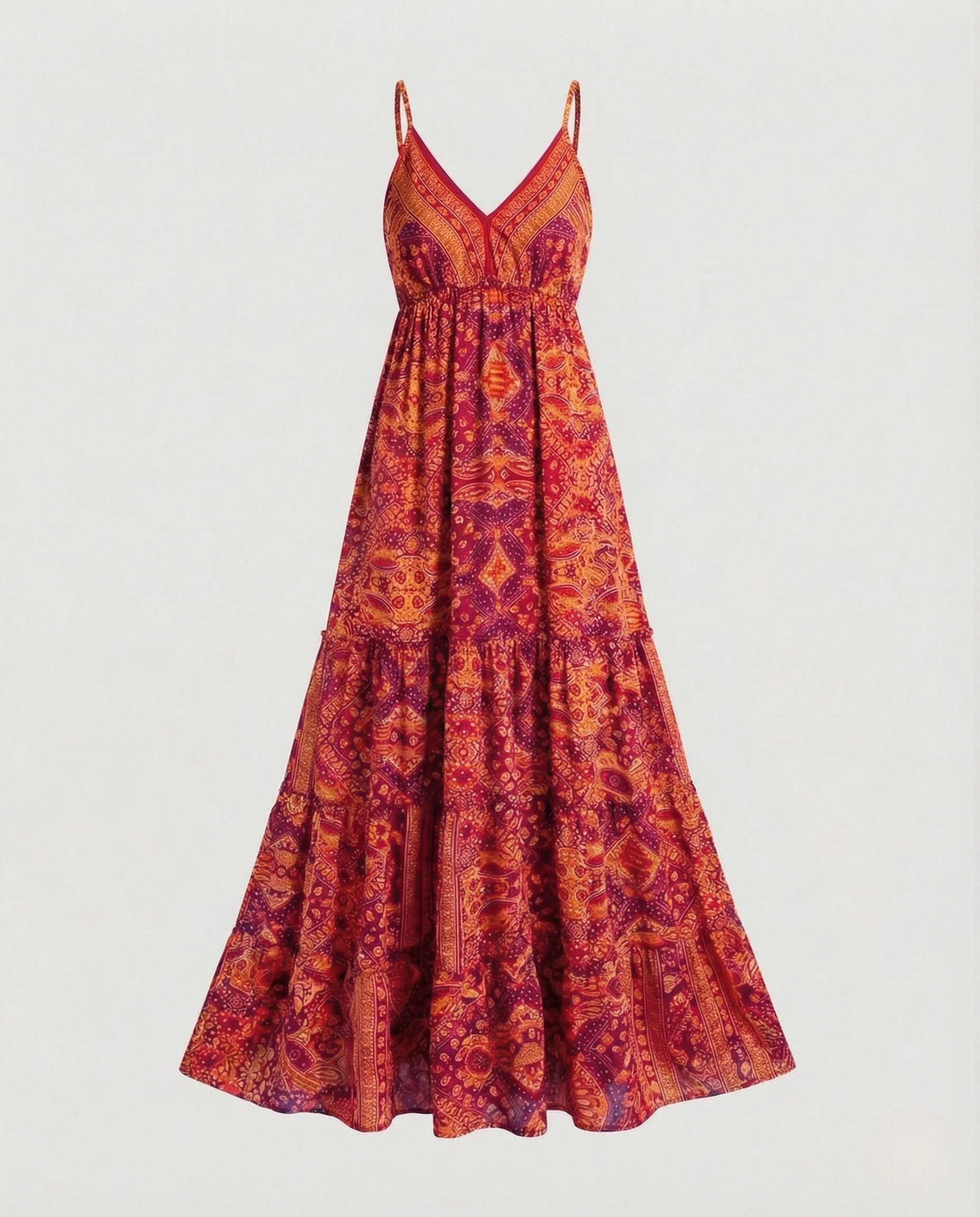 Damen Boho Stufen Maxikleid mit Empire Taille - Image 10