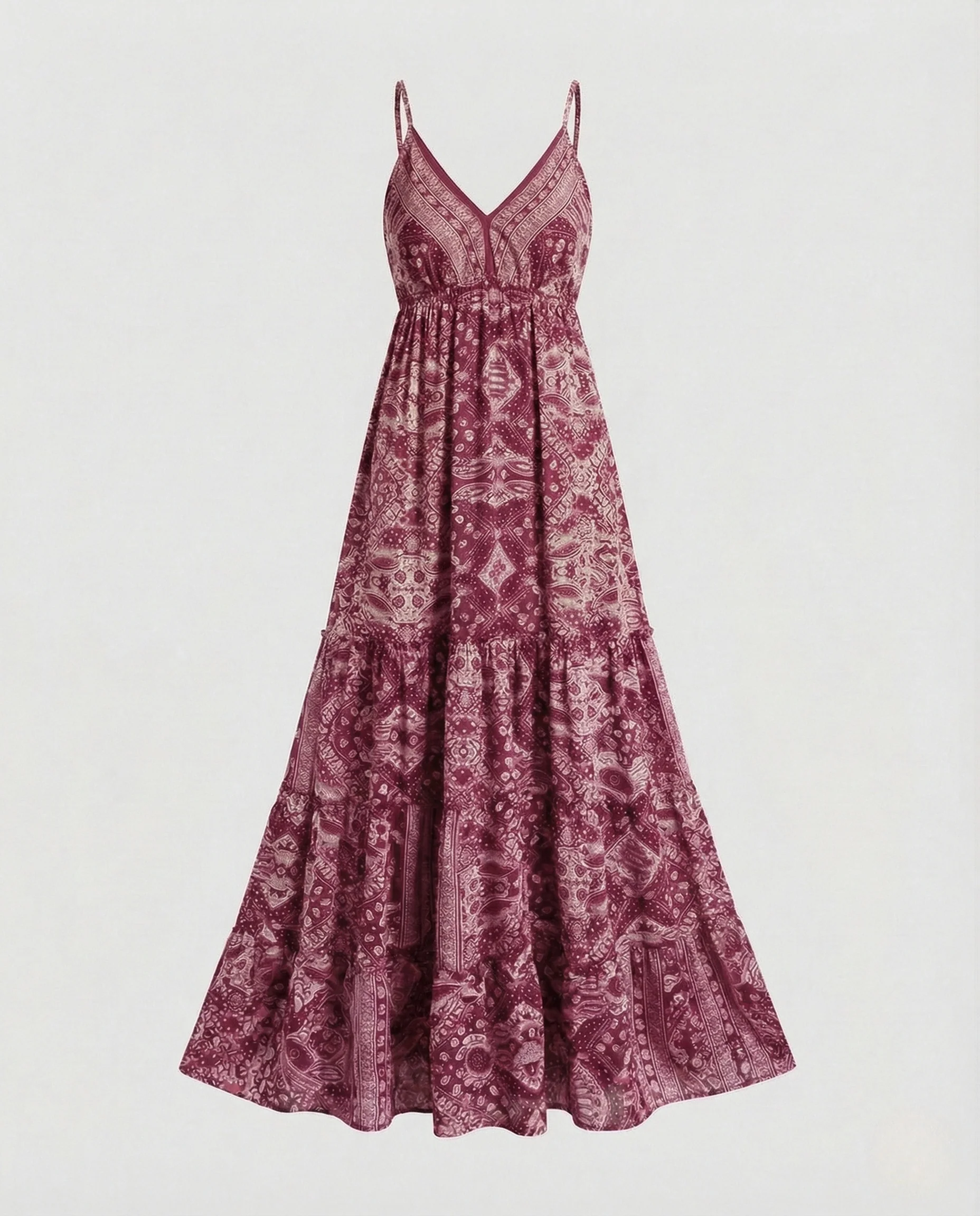 Damen Boho Stufen Maxikleid mit Empire Taille - Image 5