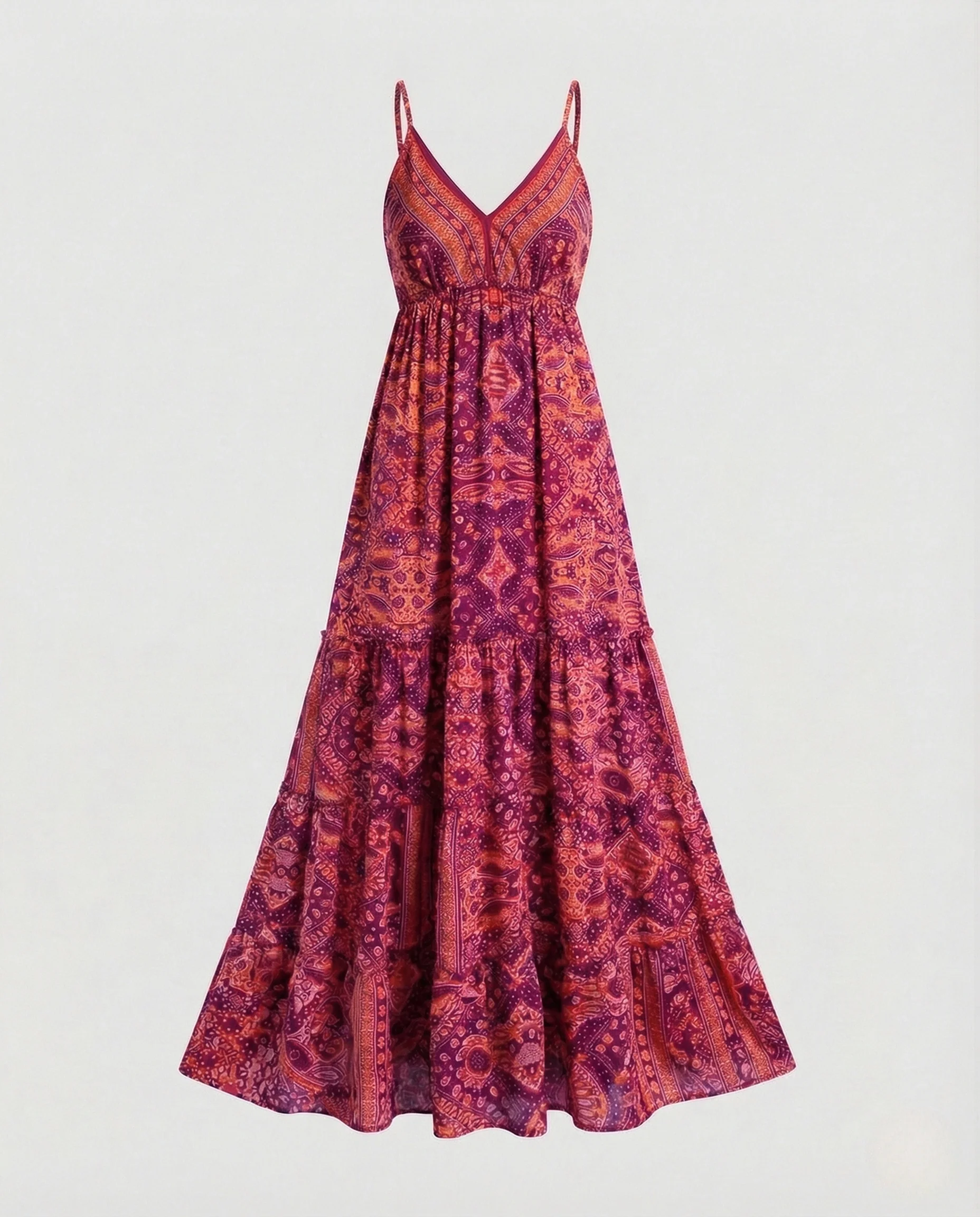 Damen Boho Stufen Maxikleid mit Empire Taille - Image 9