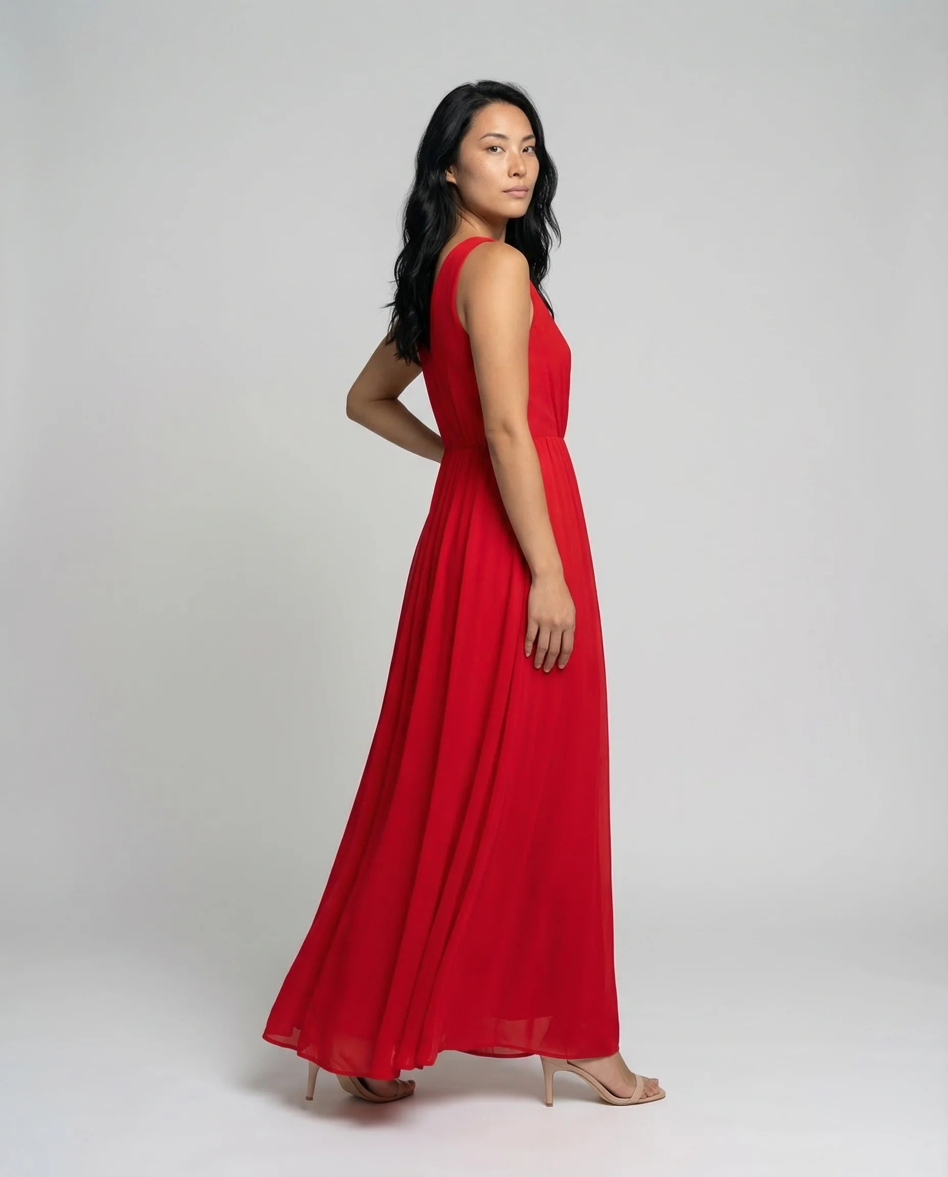 Damen Chiffon Maxikleid Empire