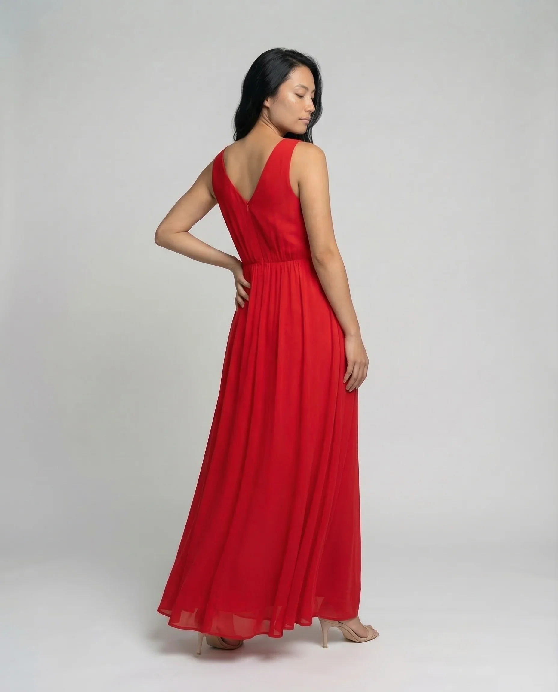 Damen Chiffon Maxikleid Empire - Image 4