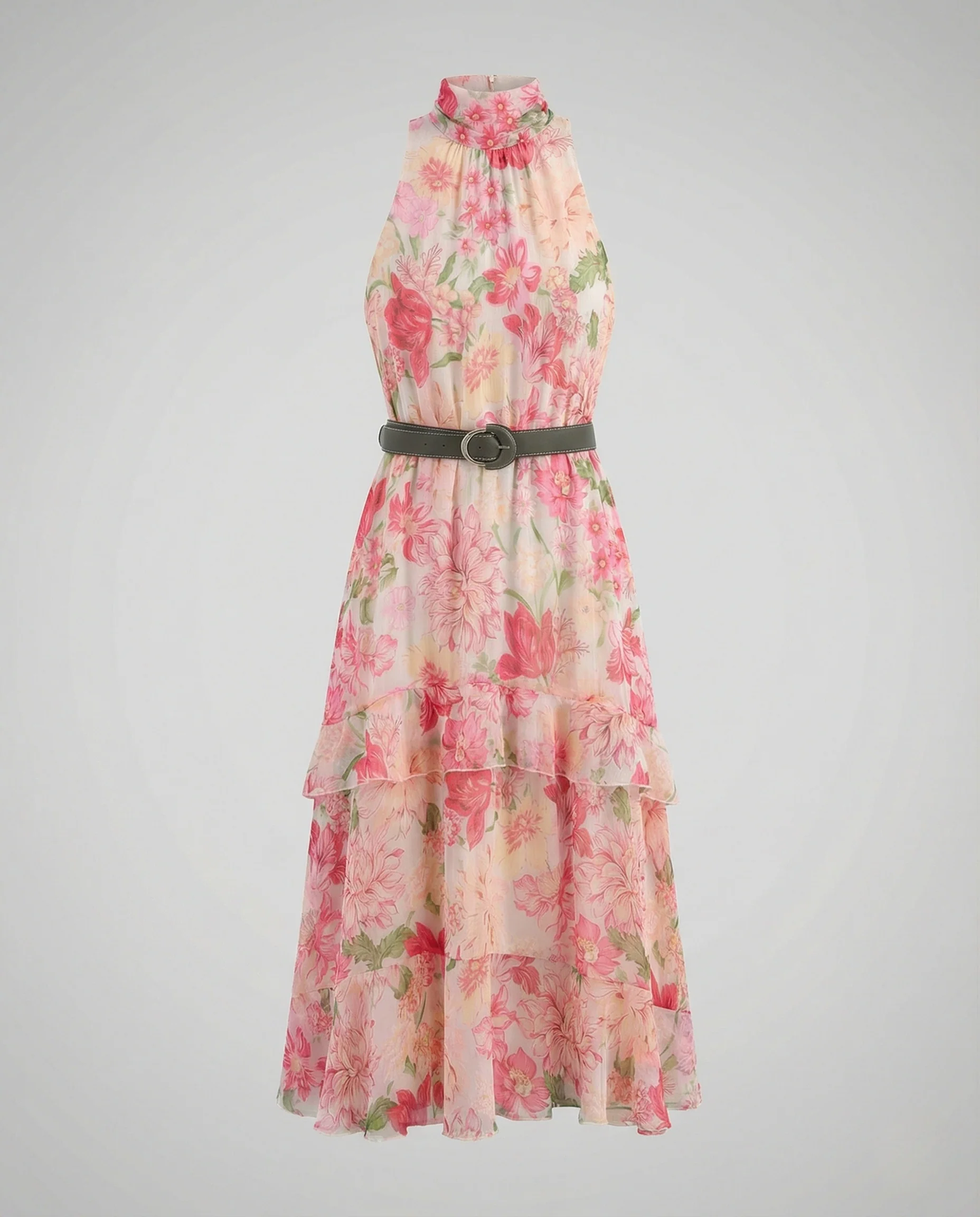 Chiffon Maxikleid Damen Mit Stufenrock - Image 5