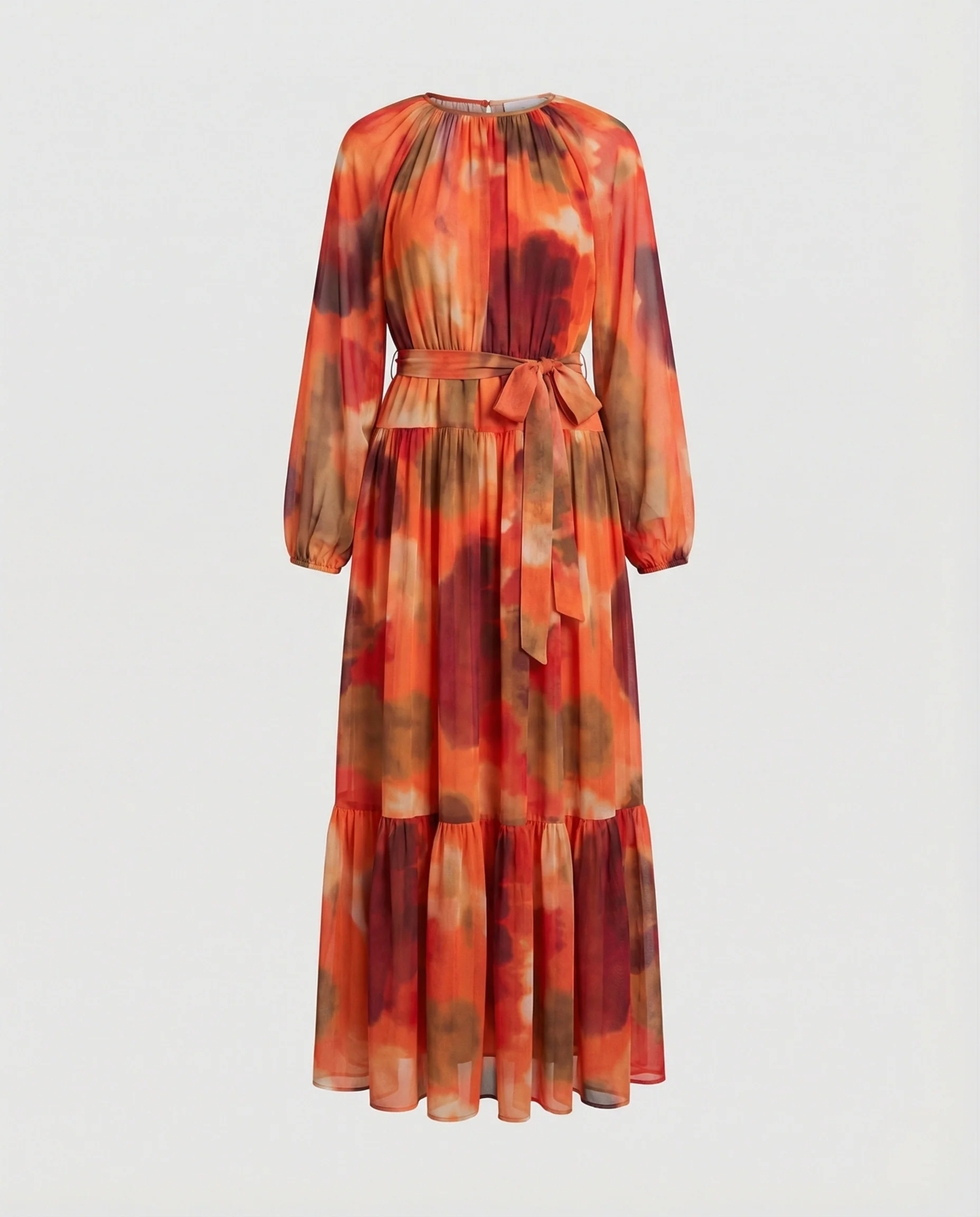 Maxikleid Sommer Damen Chiffon Stufen - Image 3