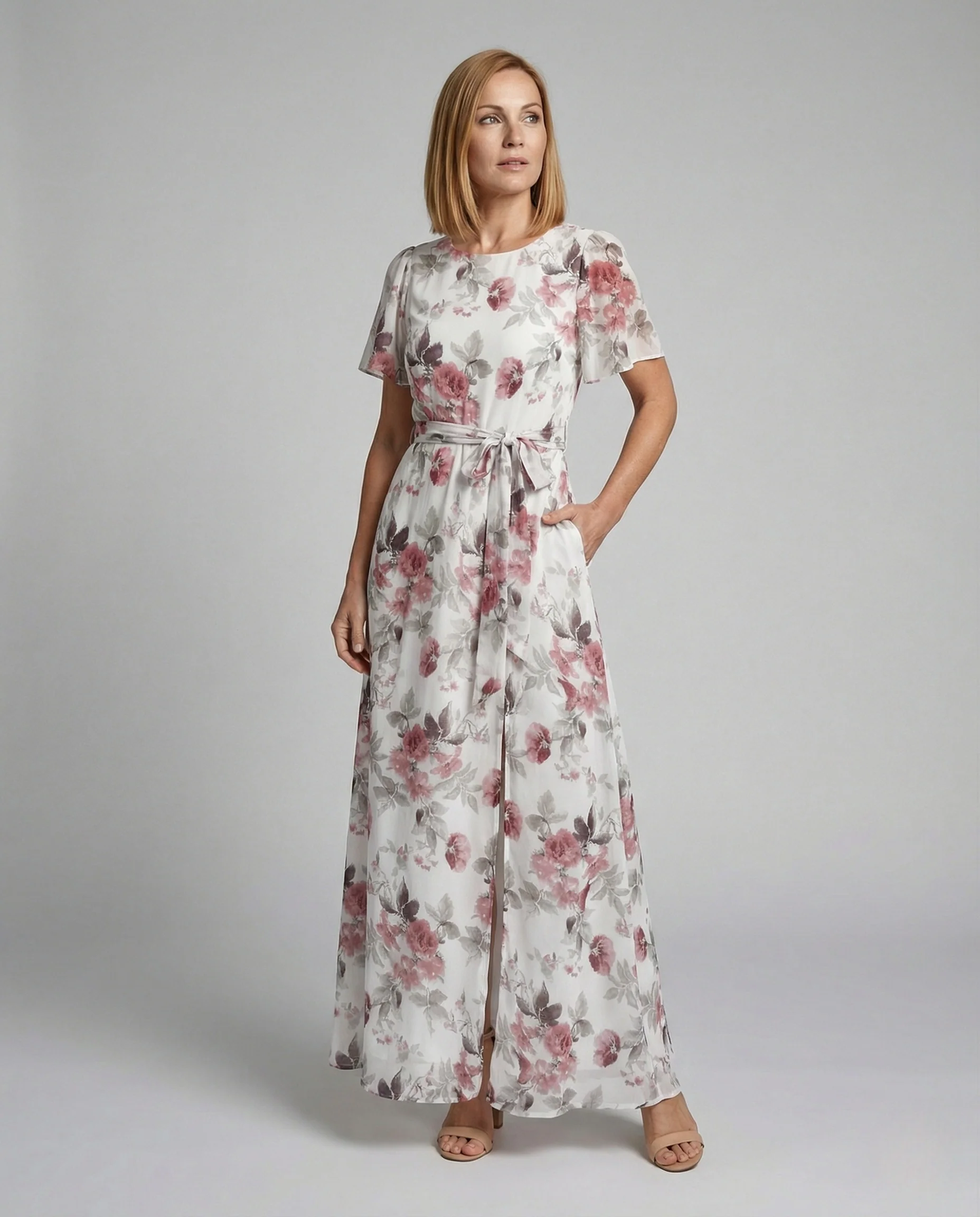 Blumenkleid Maxikleid Sommer Chiffon