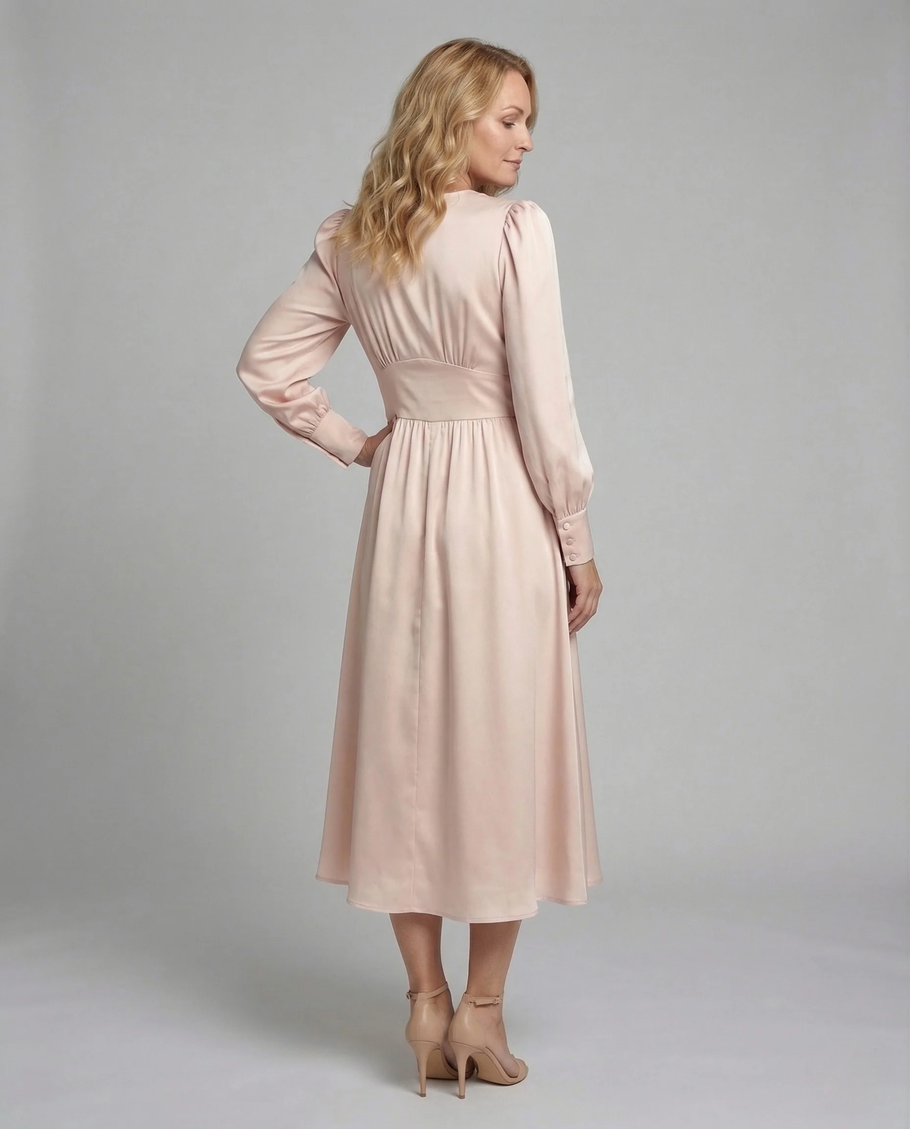 Damen Chiffon-Midikleid mit doppellagigem Rock - Image 4