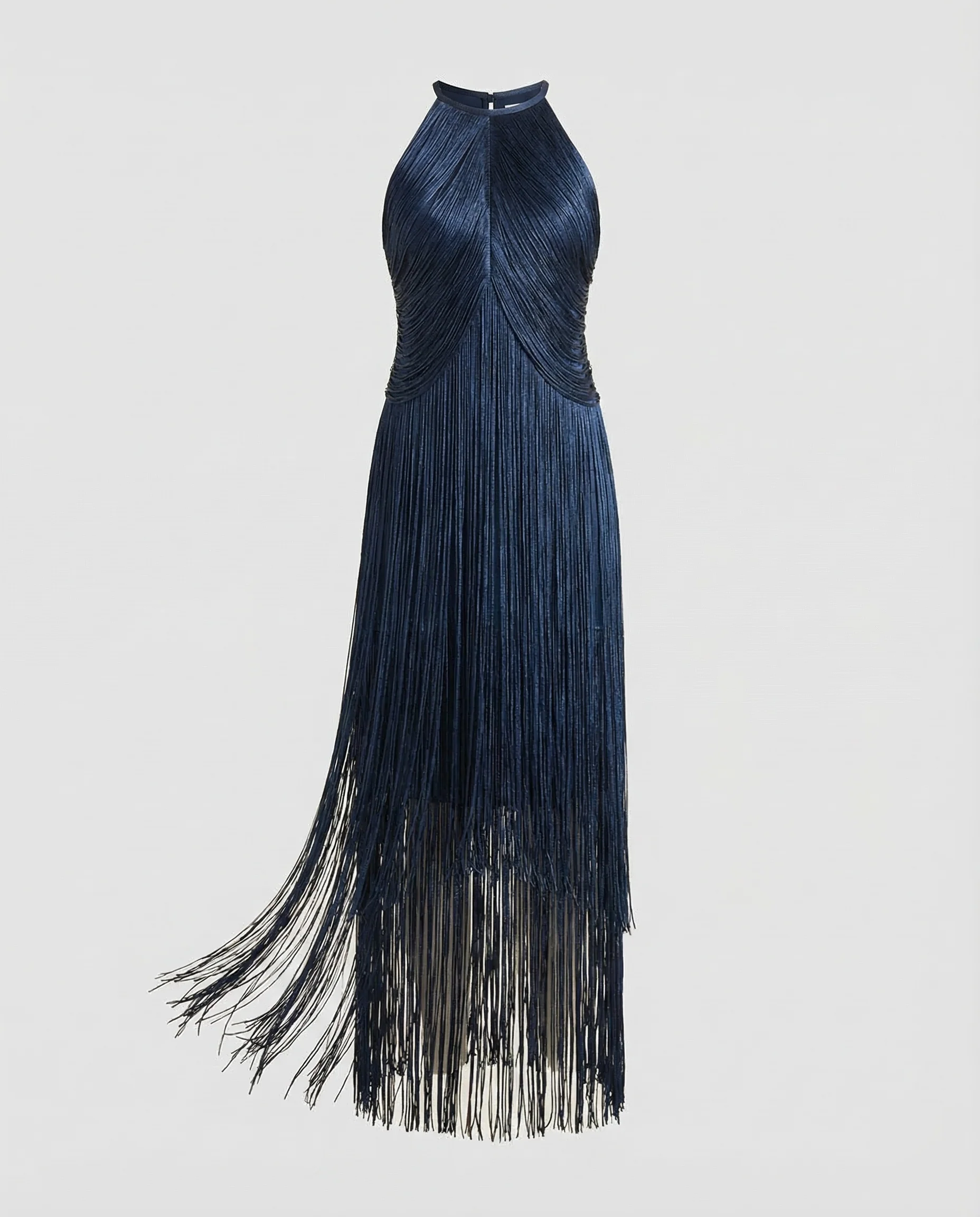 Fransen Abendkleid Damen mit Halterkragen - Image 5