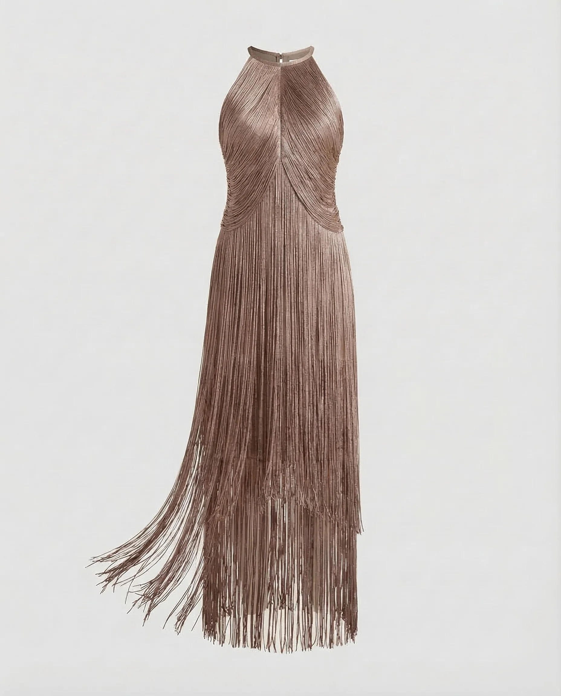 Fransen Abendkleid Damen mit Halterkragen - Image 6