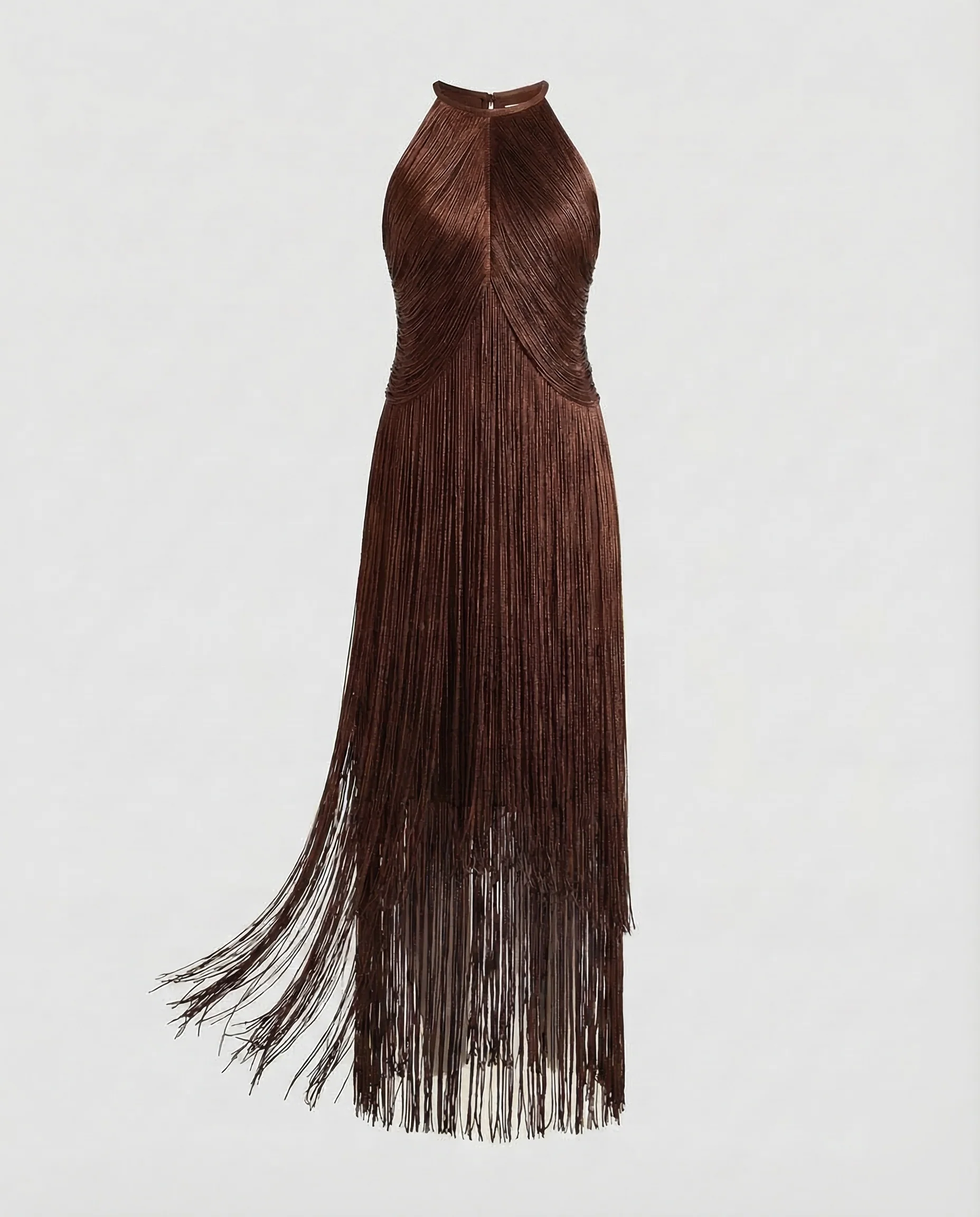 Fransen Abendkleid Damen mit Halterkragen - Image 7