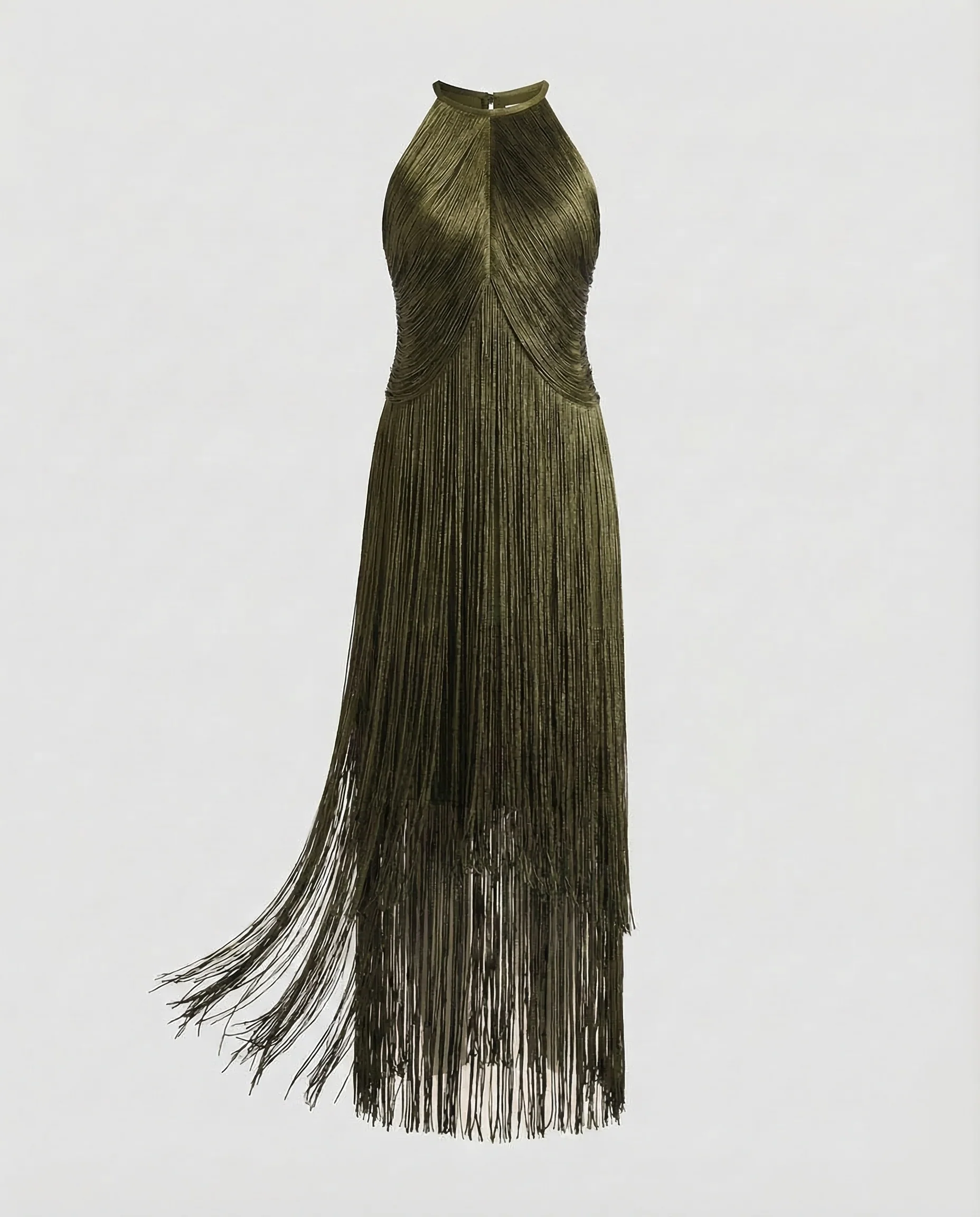 Fransen Abendkleid Damen mit Halterkragen - Image 9