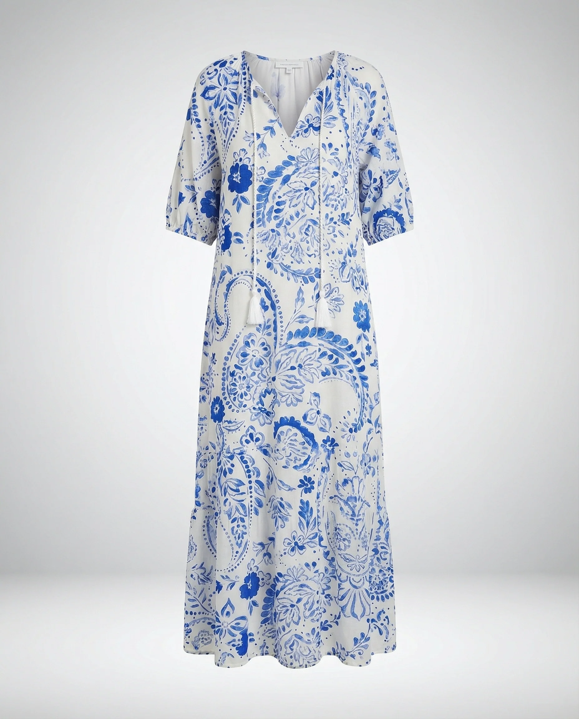 Boho Maxikleid Damen Kordelzug - Image 15