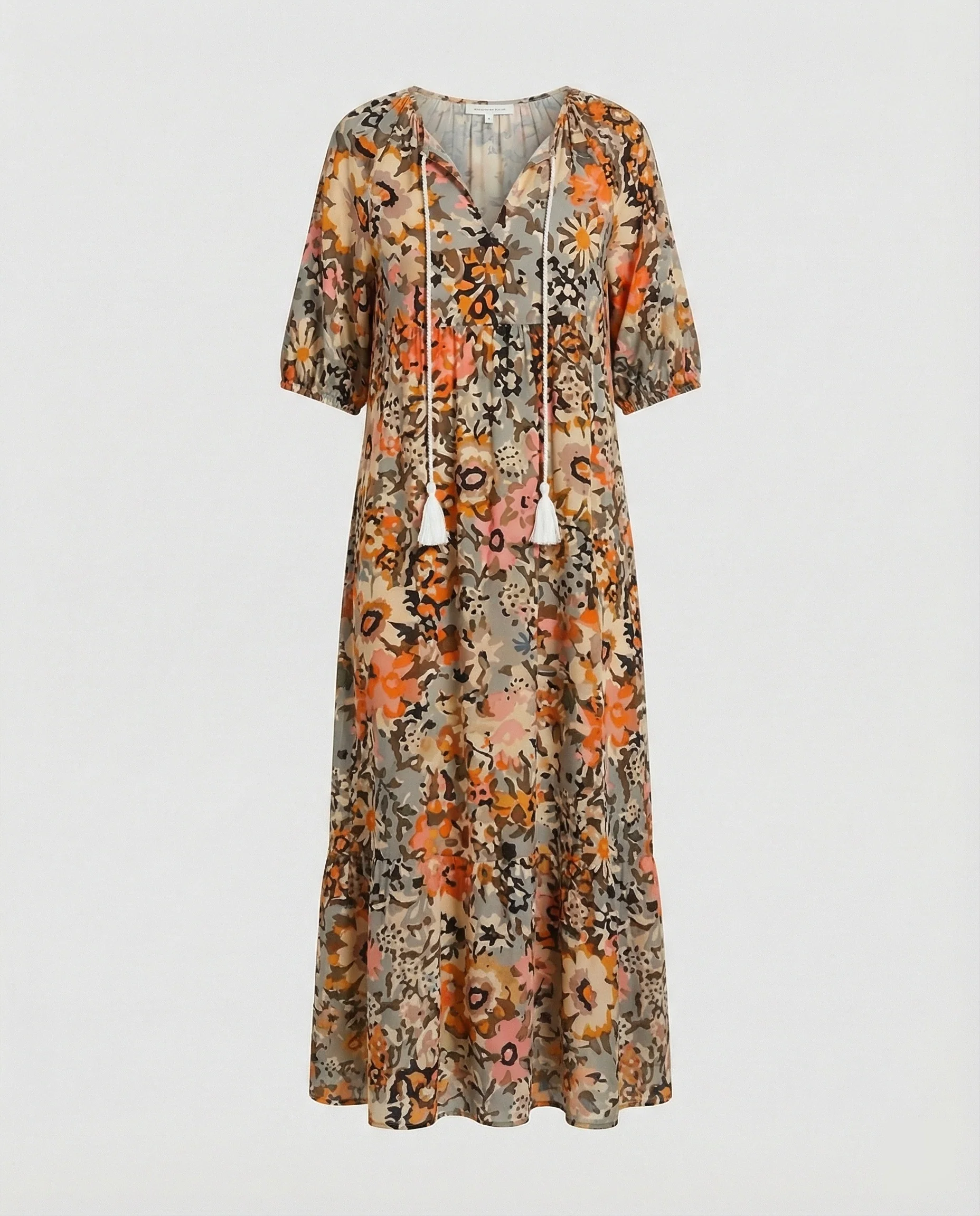 Boho Maxikleid Damen Kordelzug - Image 18