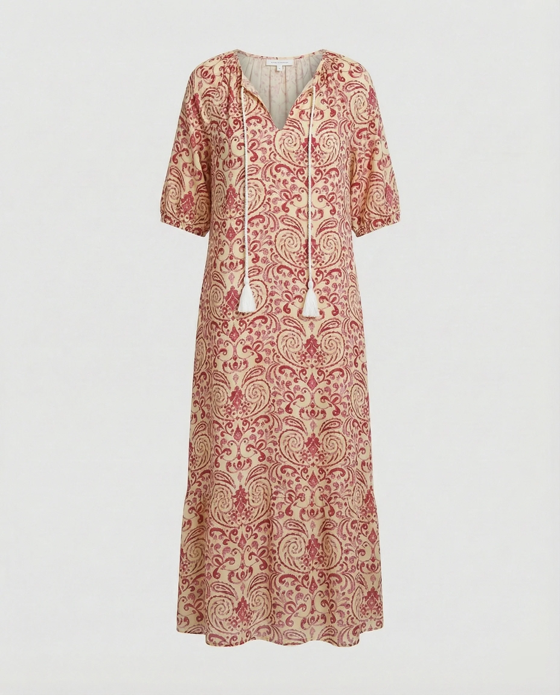 Boho Maxikleid Damen Kordelzug - Image 22