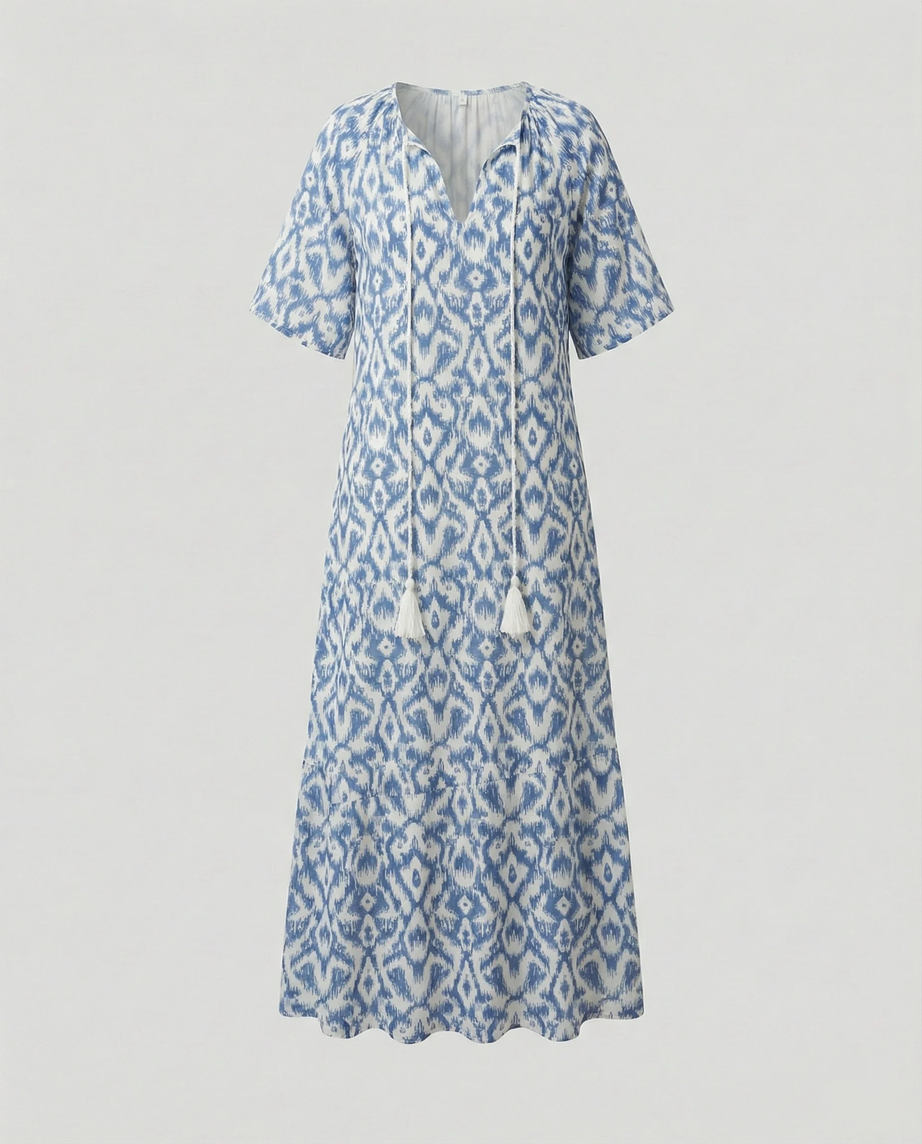 Boho Maxikleid Damen Kordelzug - Image 7