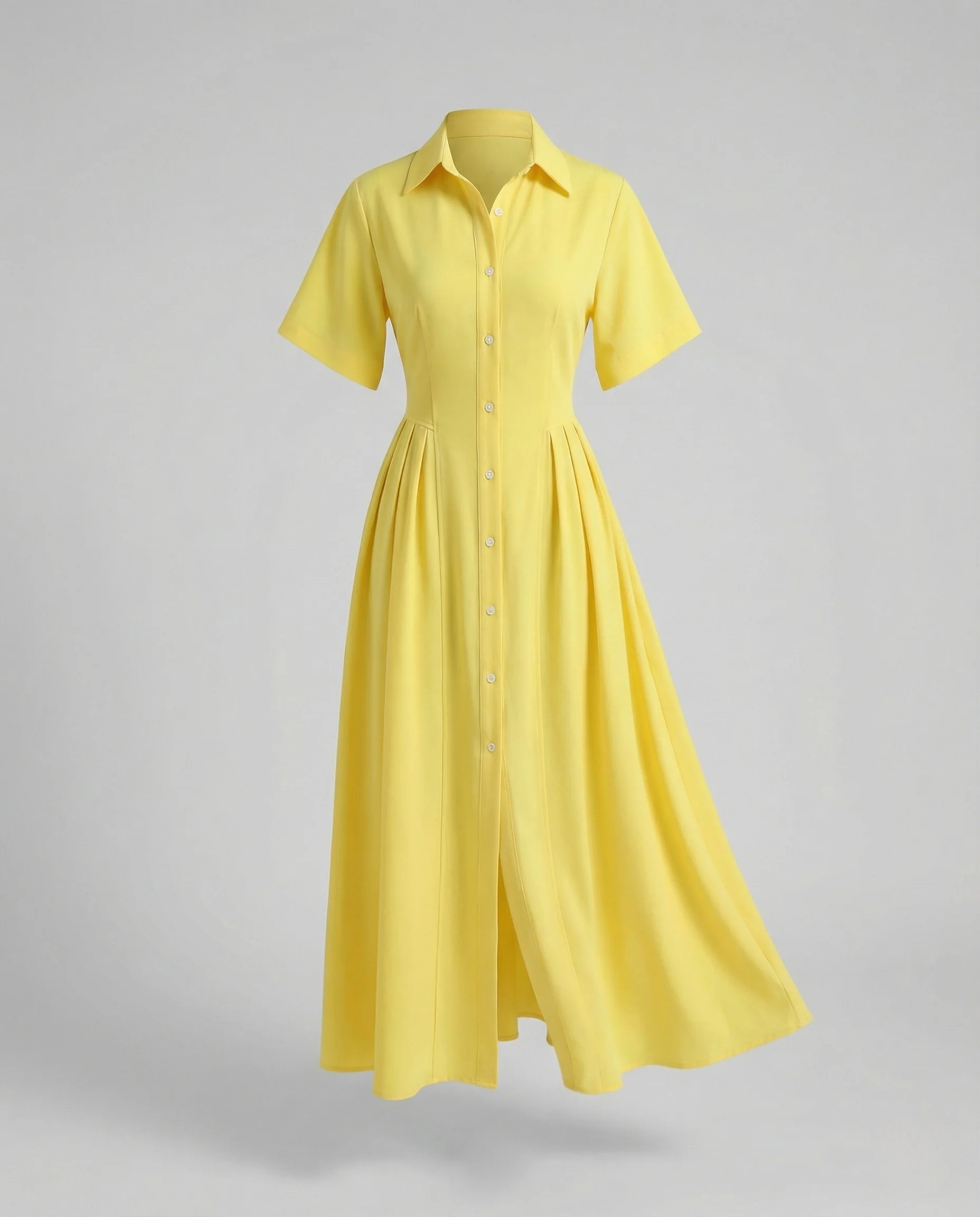 Damen Maxikleid im Hemdblusenstil mit Beinschlitz - Image 5