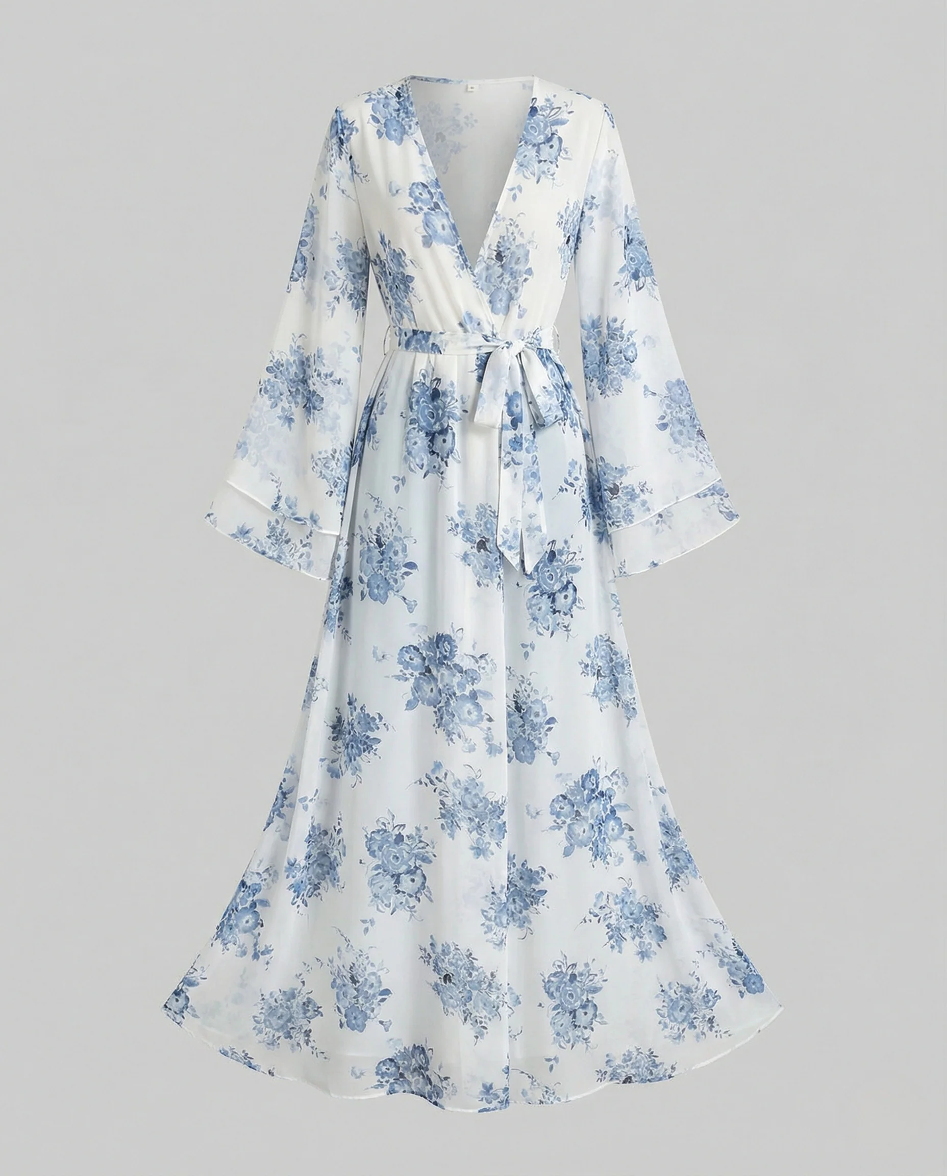 Maxikleid Damen Wickelstil Elegant - Image 5