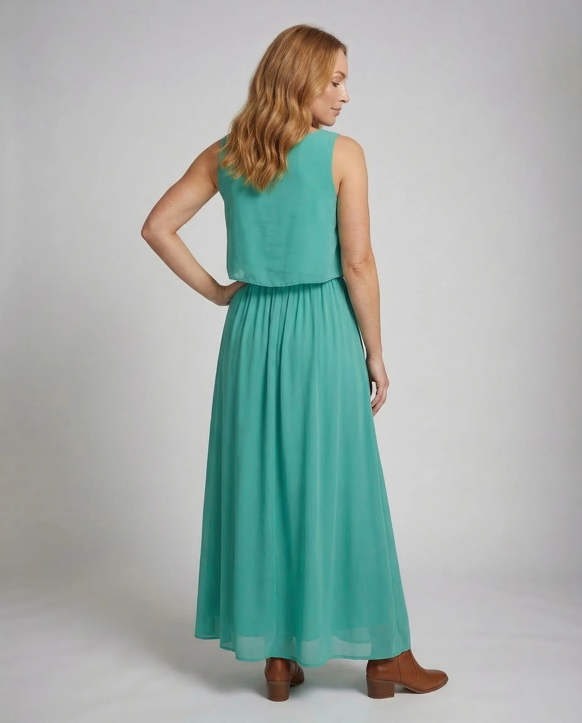 Damen Chiffon Maxikleid Overlay - Image 4