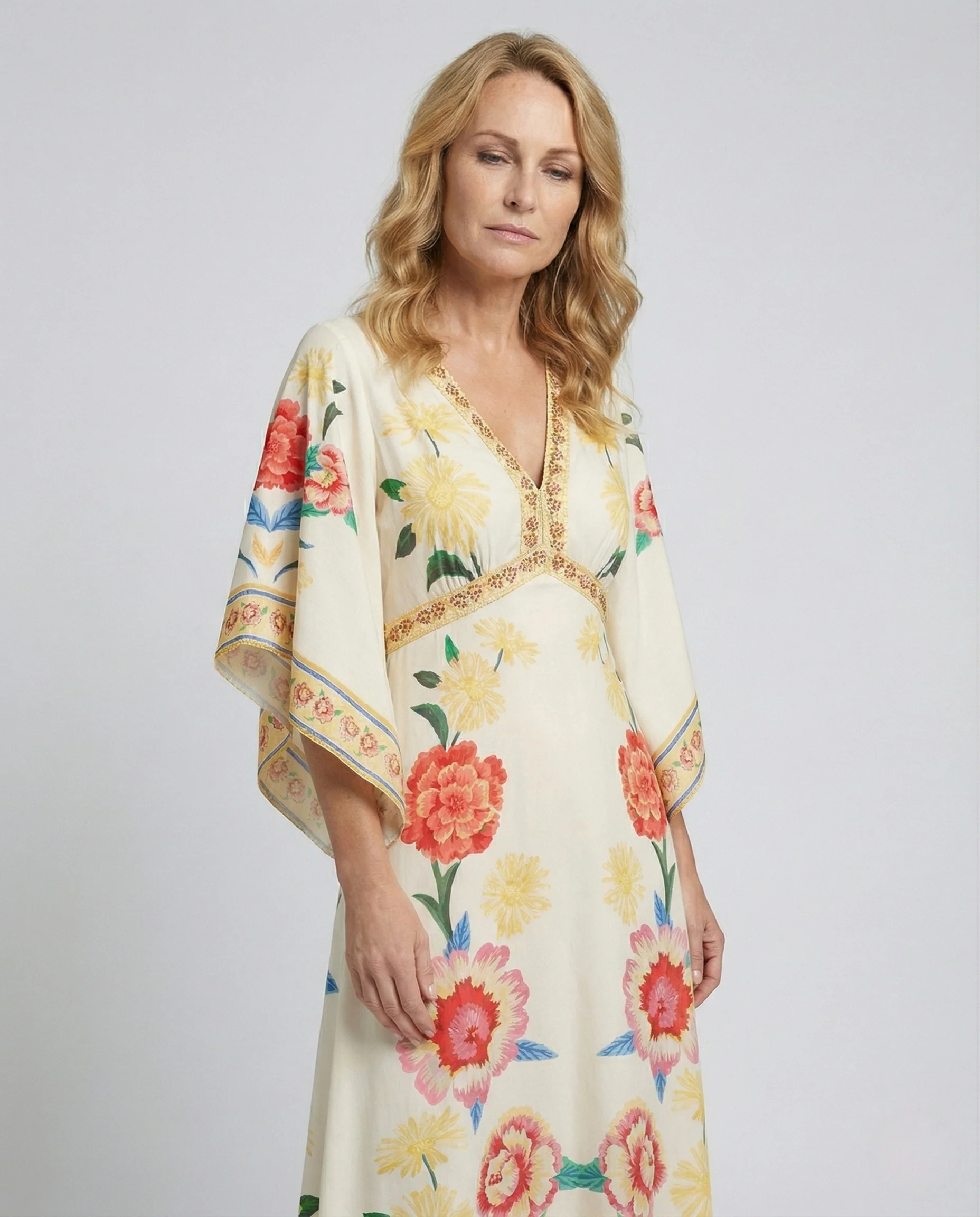 Maxikleid Mit Bordürenprint Damen - Image 2