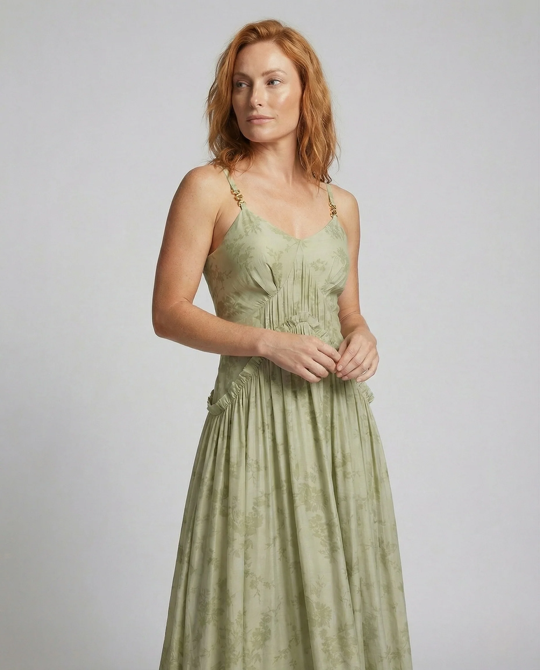 Damen Jacquard Maxikleid mit Bustier - Image 3