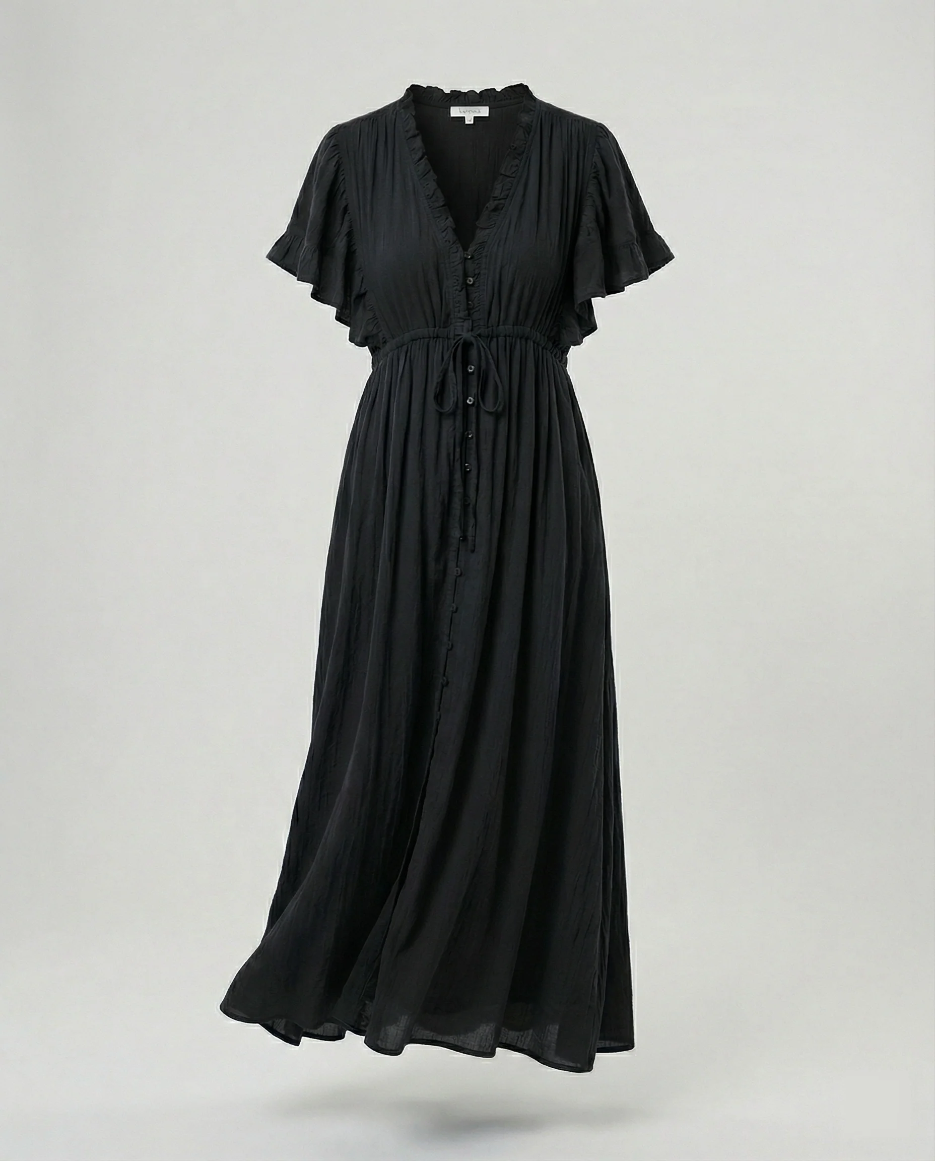 Maxikleid Mit Knopfleiste Und Flügelärmeln Damen - Image 6