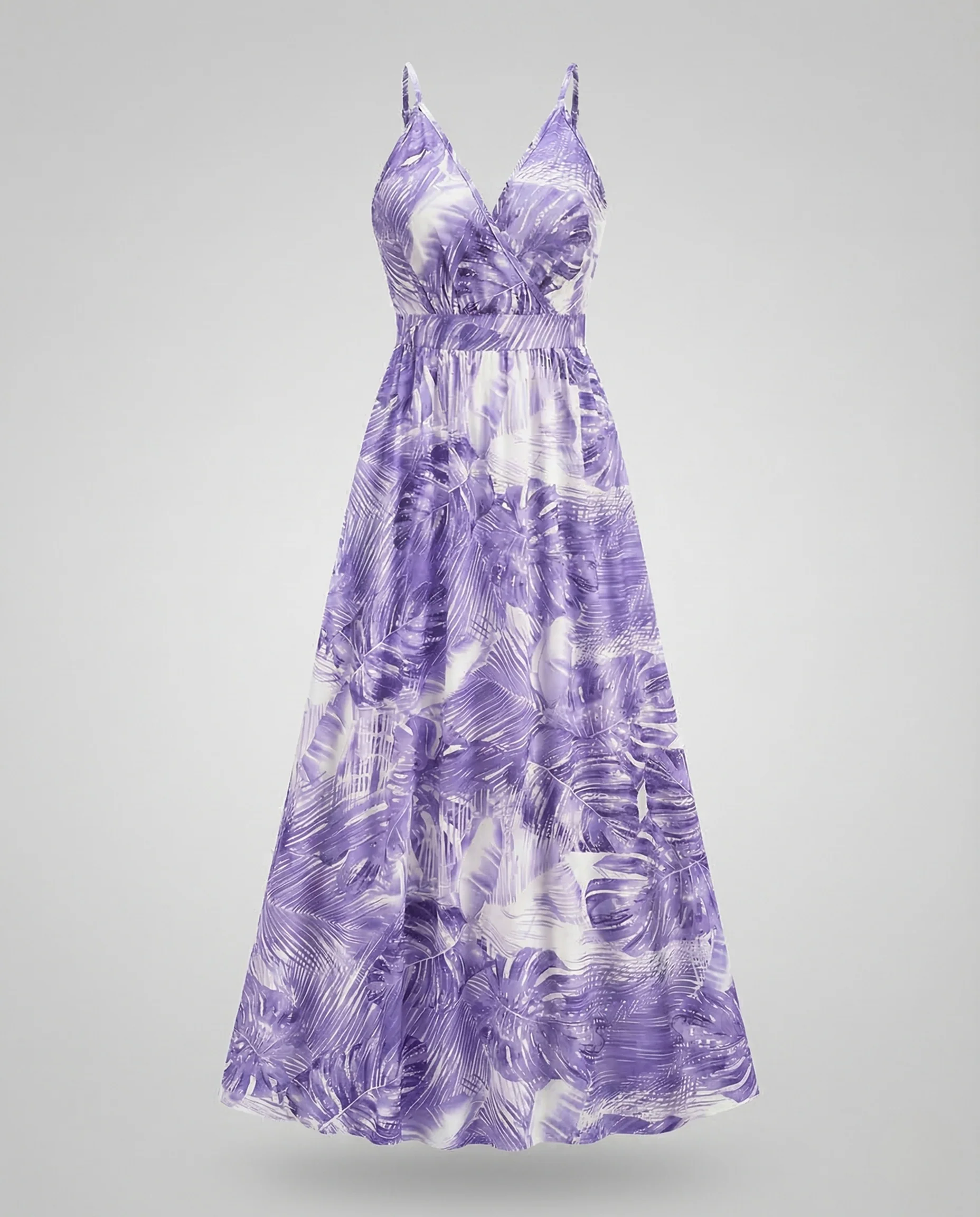 Damen Maxikleid Spaghettiträger Wickeloberteil Empire - Image 5