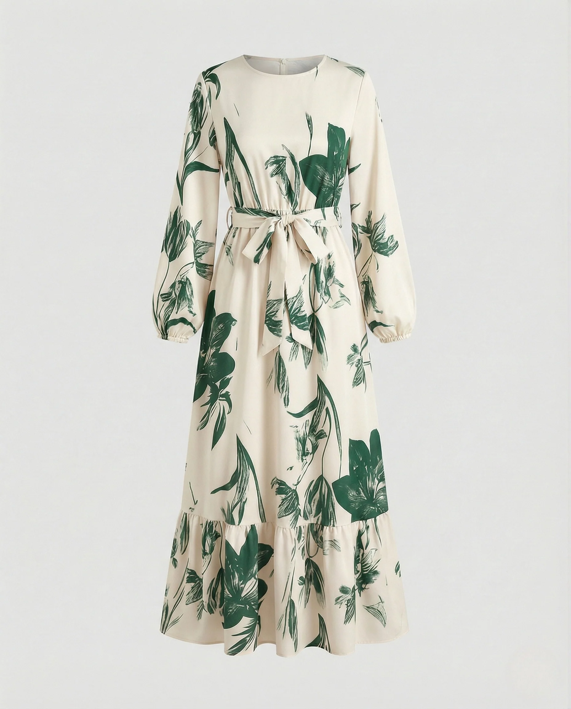 Damen Maxikleid mit Taillengürtel und Stufenrock - Image 6