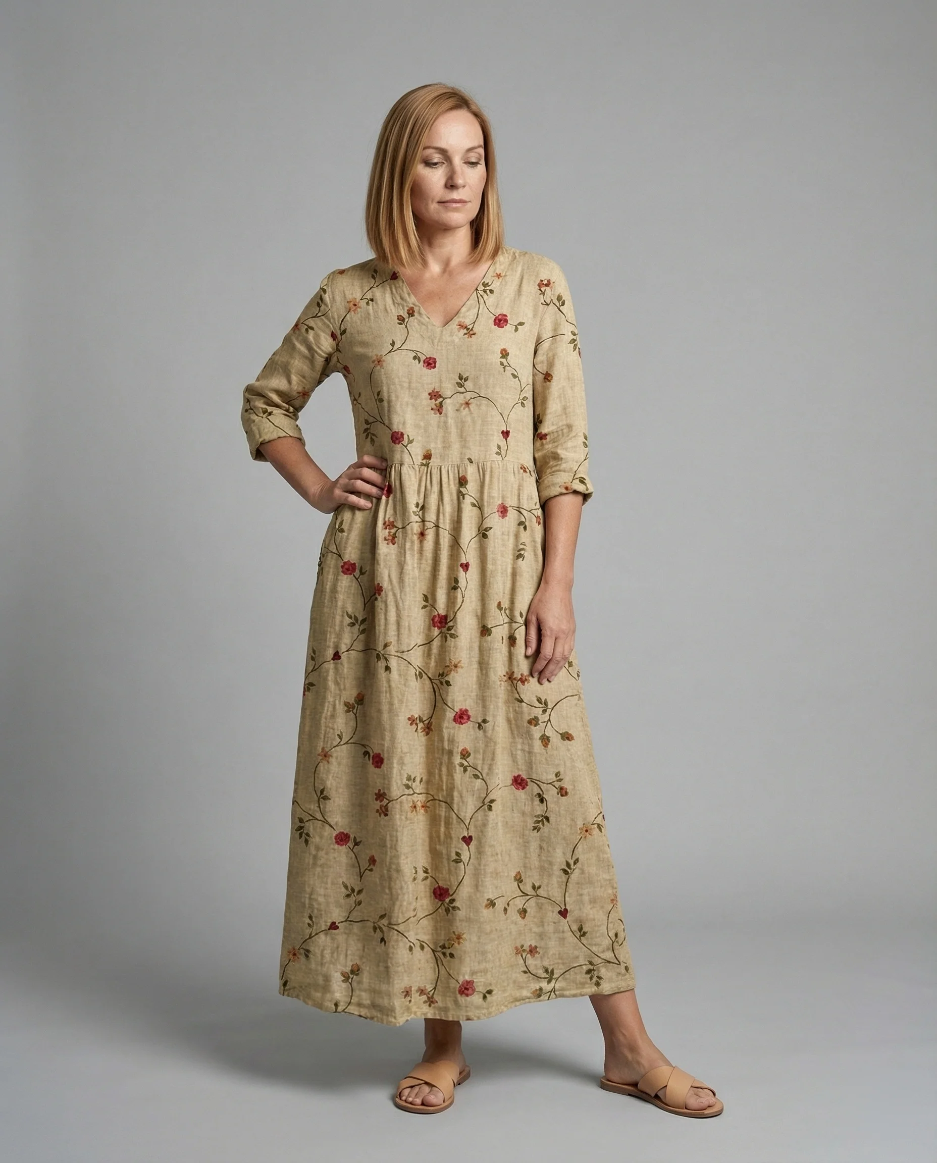 A-Linie Maxikleid Damen Mit Taschen - Image 10