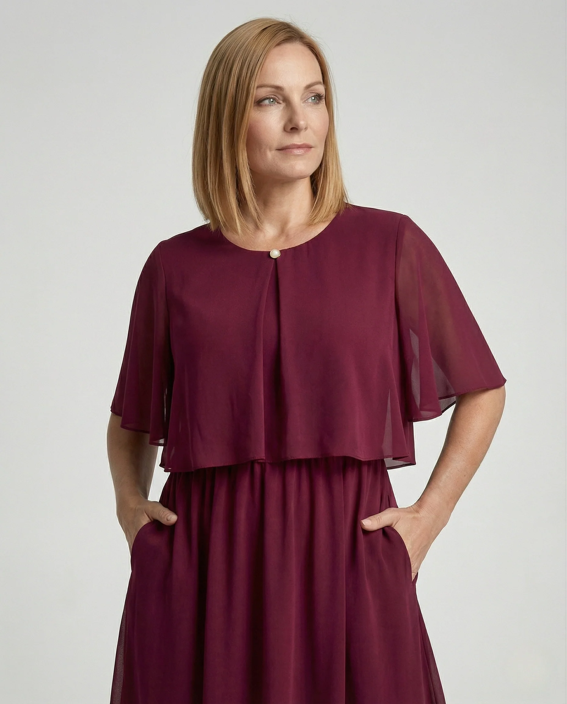 Damen Maxikleid mit Passe und Knopf - Image 2