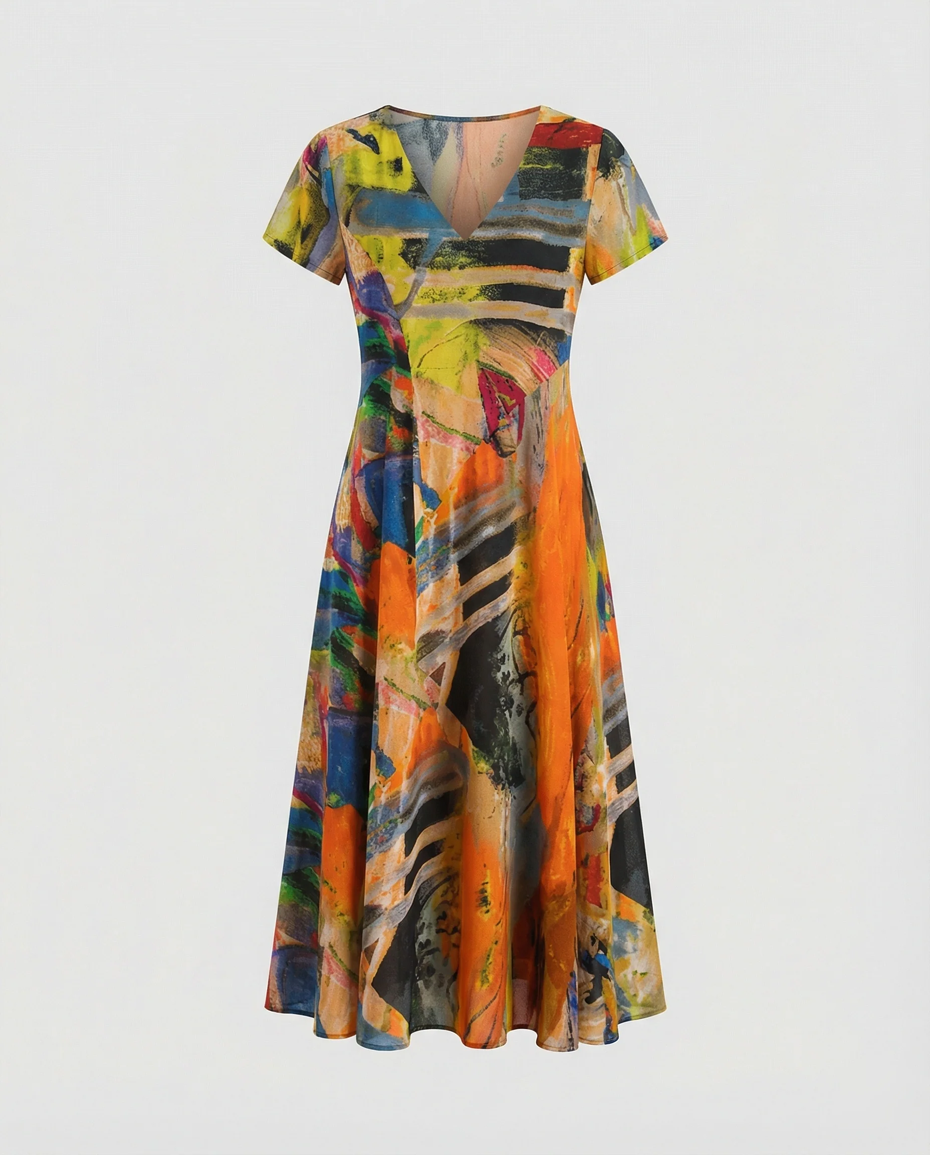 Freizeitkleid Damen Midikleid Tellerrock - Image 5