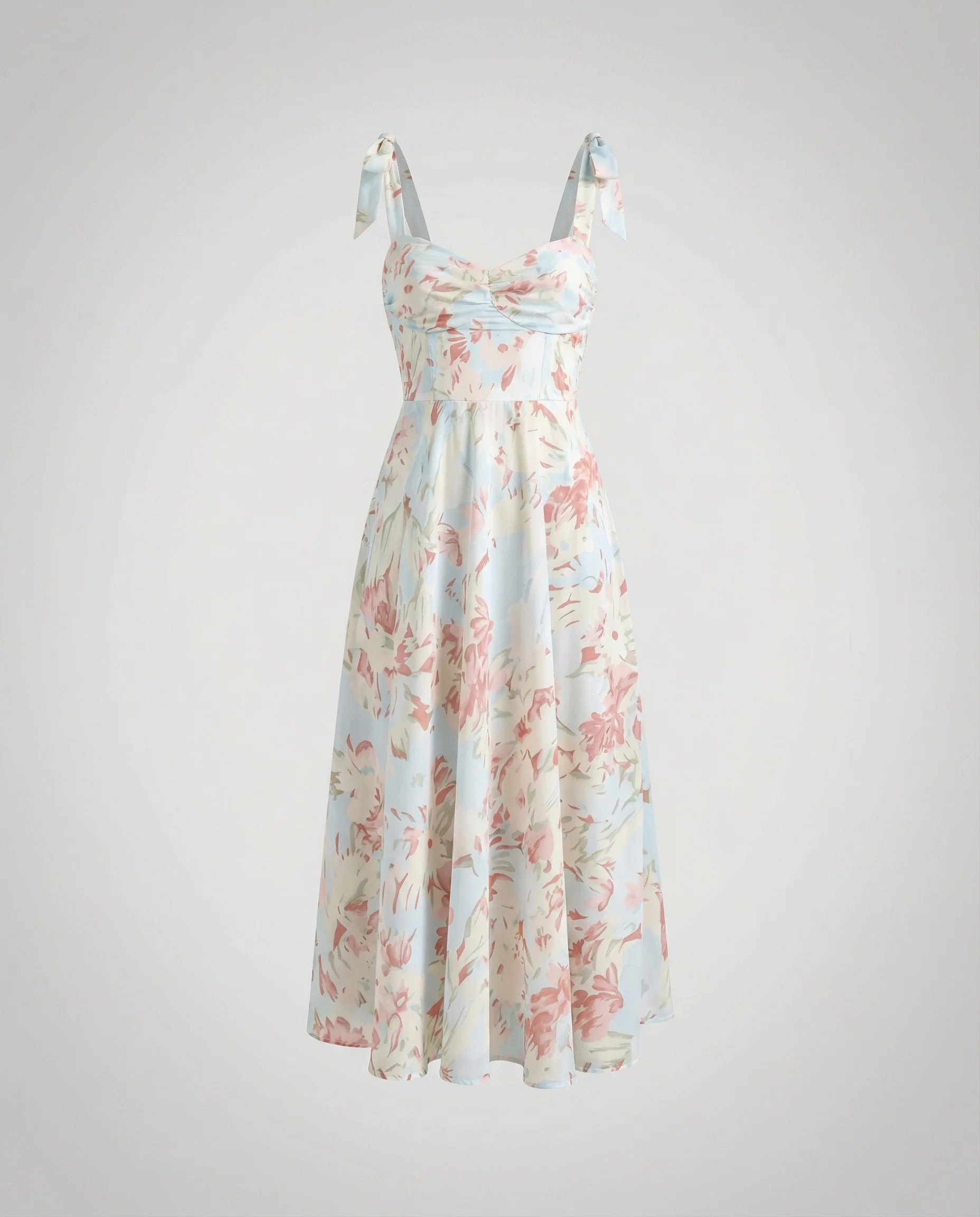Damen Midikleid mit Schleifenträgern - Image 6